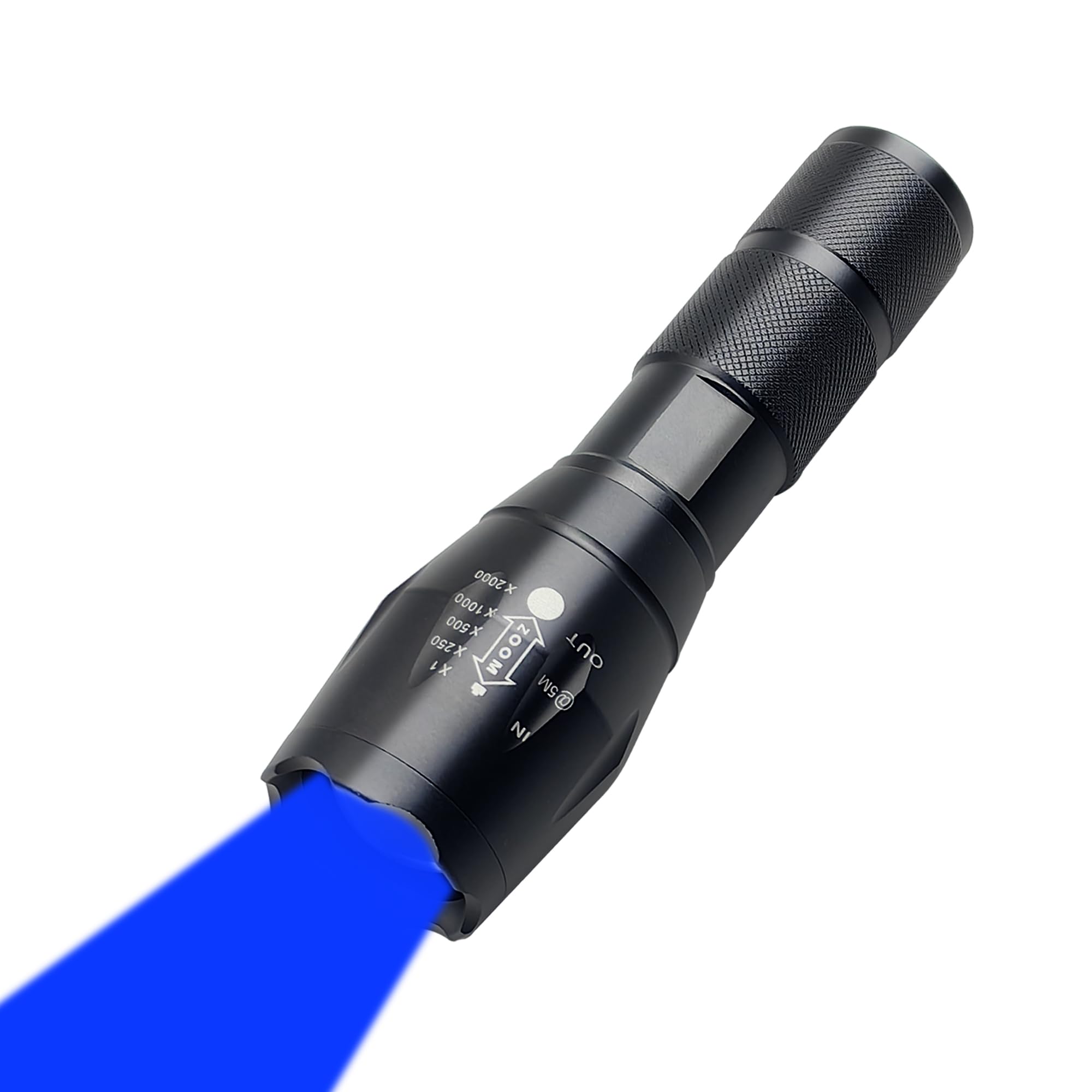Souyos High Power Blue Led Flashlight,Zoomable Long Range Single Mode Blue Light Flashlights For Night Deer Hunting Fishing