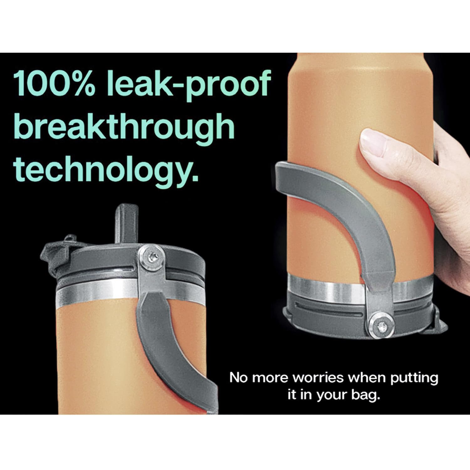 30 Oz Tumbler With 2-In-1 Lid And Straw, Vacuum Insulated Water Bottle With Handle, Double Wall