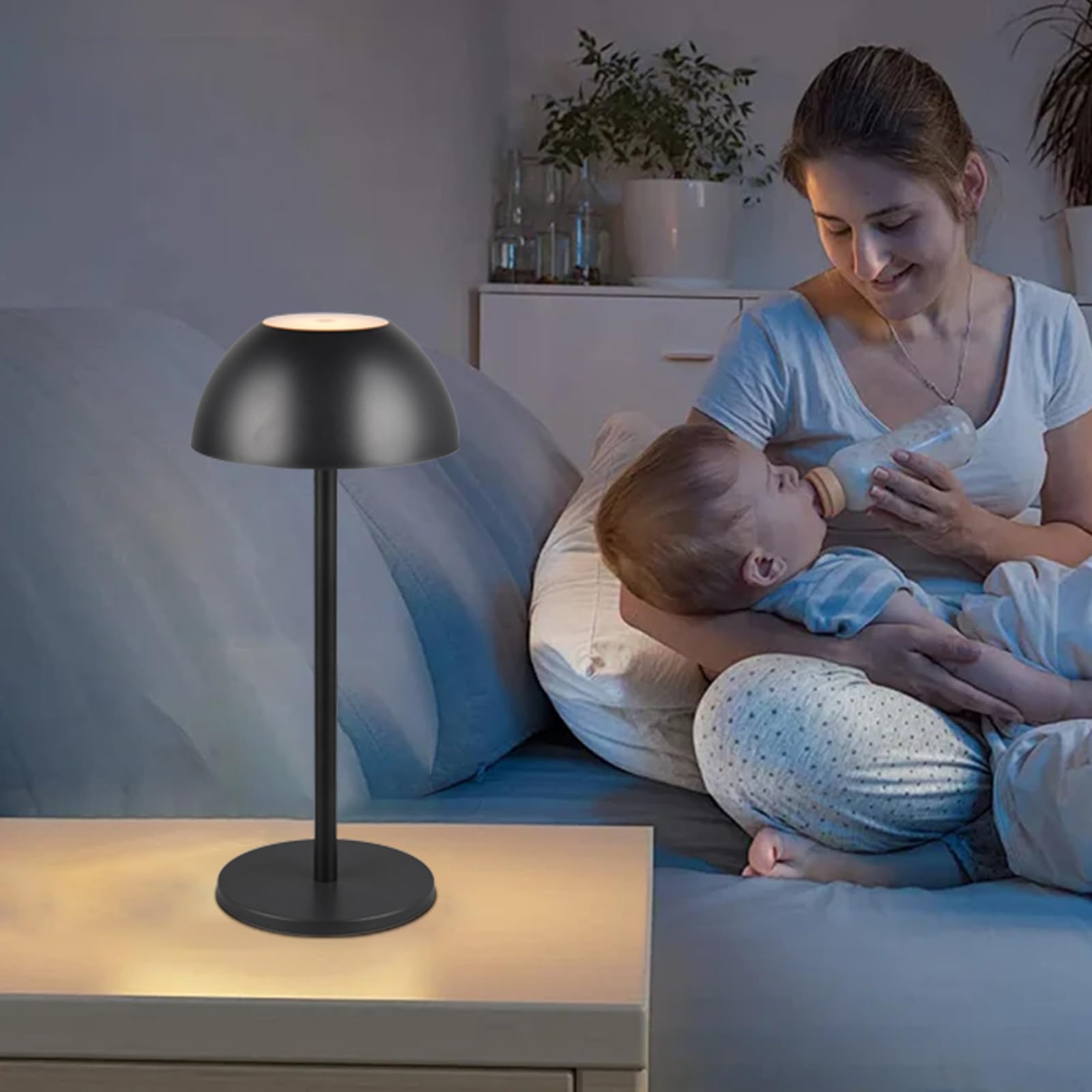 Bkzo Cordless Table Lamp,Table Lights Battery Operated, Rechargeable Battery Desk Lamp, 3 Brightness Levels,Portable Indoor/Outdoor Table Lamp For Restaurant/Bedroom/Bars/Camping/Coffee Shop Night Light