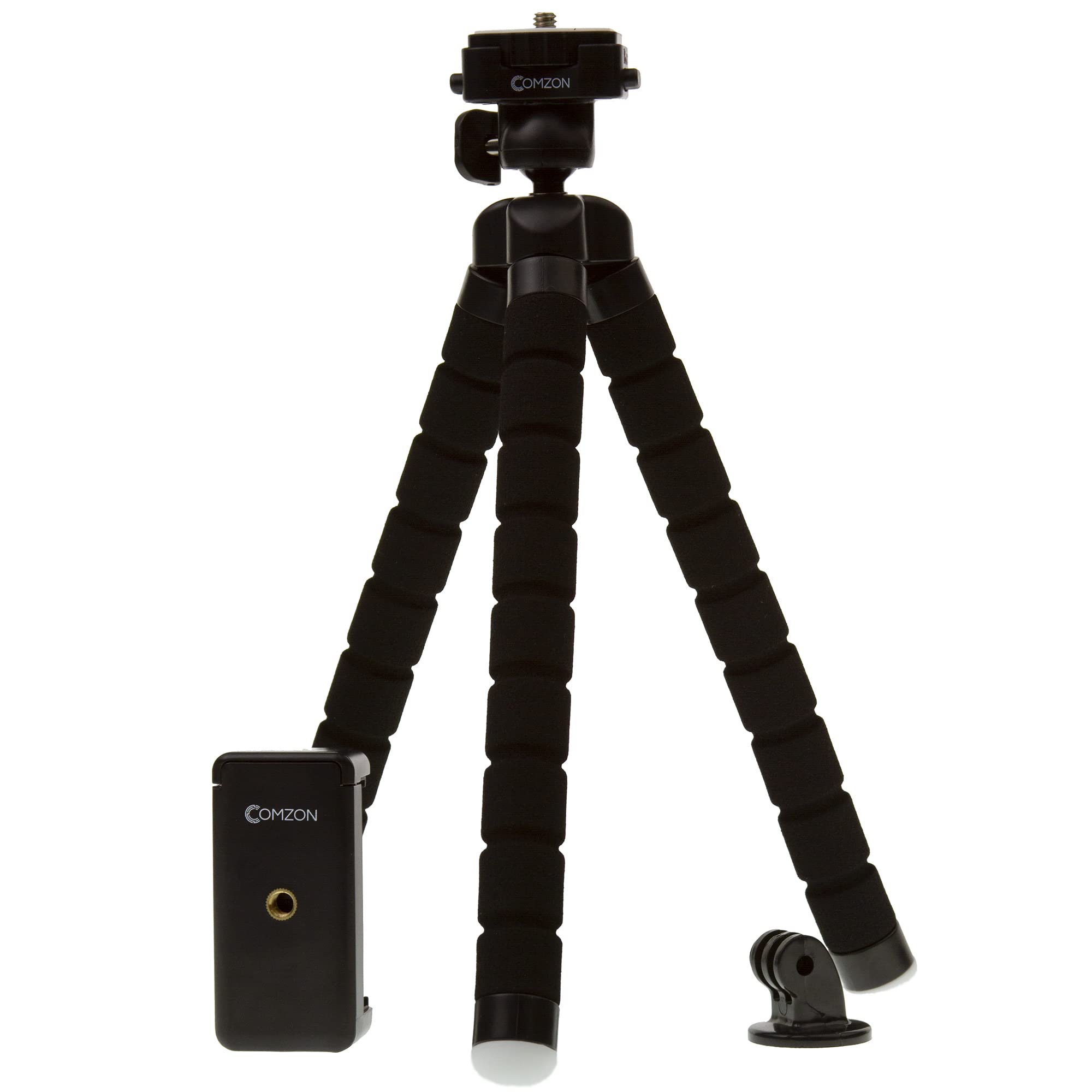 Comzon Tripod For Phone, Octopus Foam Legs Tripod For Camera, Compatible With Iphone/Smartphone/Dslr/Gopro/Digital Camera, Comes With Gopro Adapter/Phone Holder