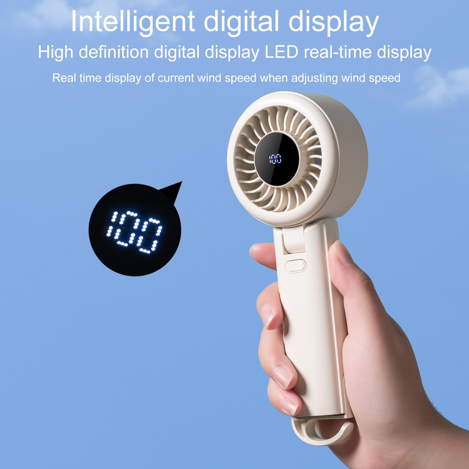 Portable Fan-3 In 1 Usb Rechargeable Handheld Mini Fan, Multifunctional Small Fans With 100 Speed