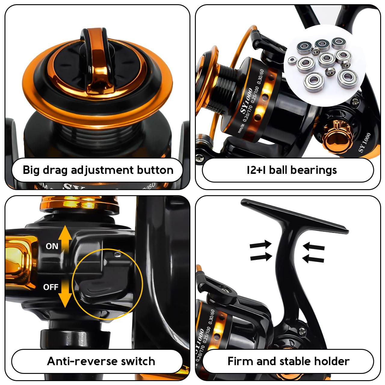 Qingler Summer And Centron Spinning Reels, 12 +1 Bb Light Weight & Ultra Smooth Reel For Ice/Summer 3000/1000 Fishing Reel By Qingler