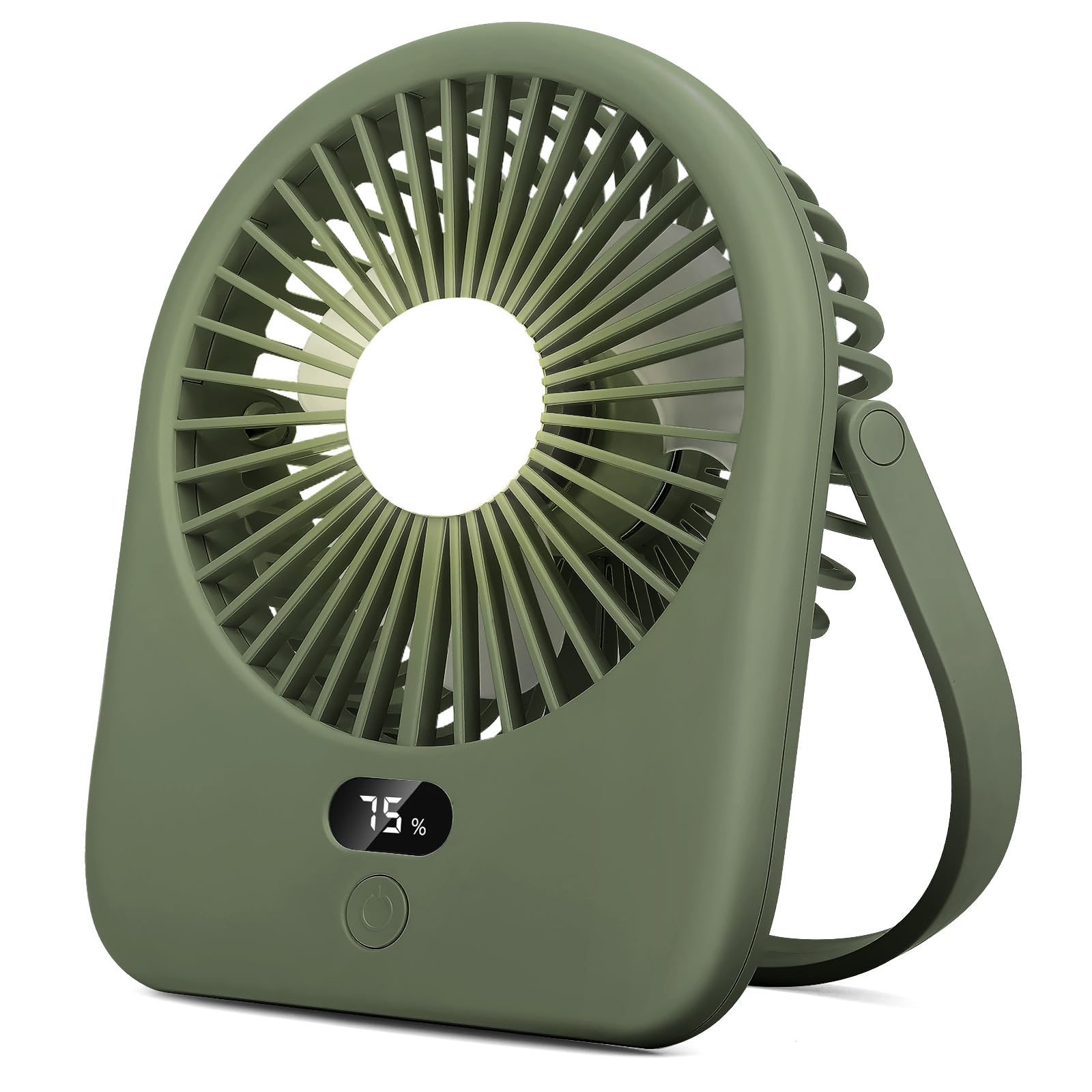 Nezylaf Portable Desk Fan With Led Light, Rechargeable 2000Mah Battery Operated Personal Fan, 180° - Koospark