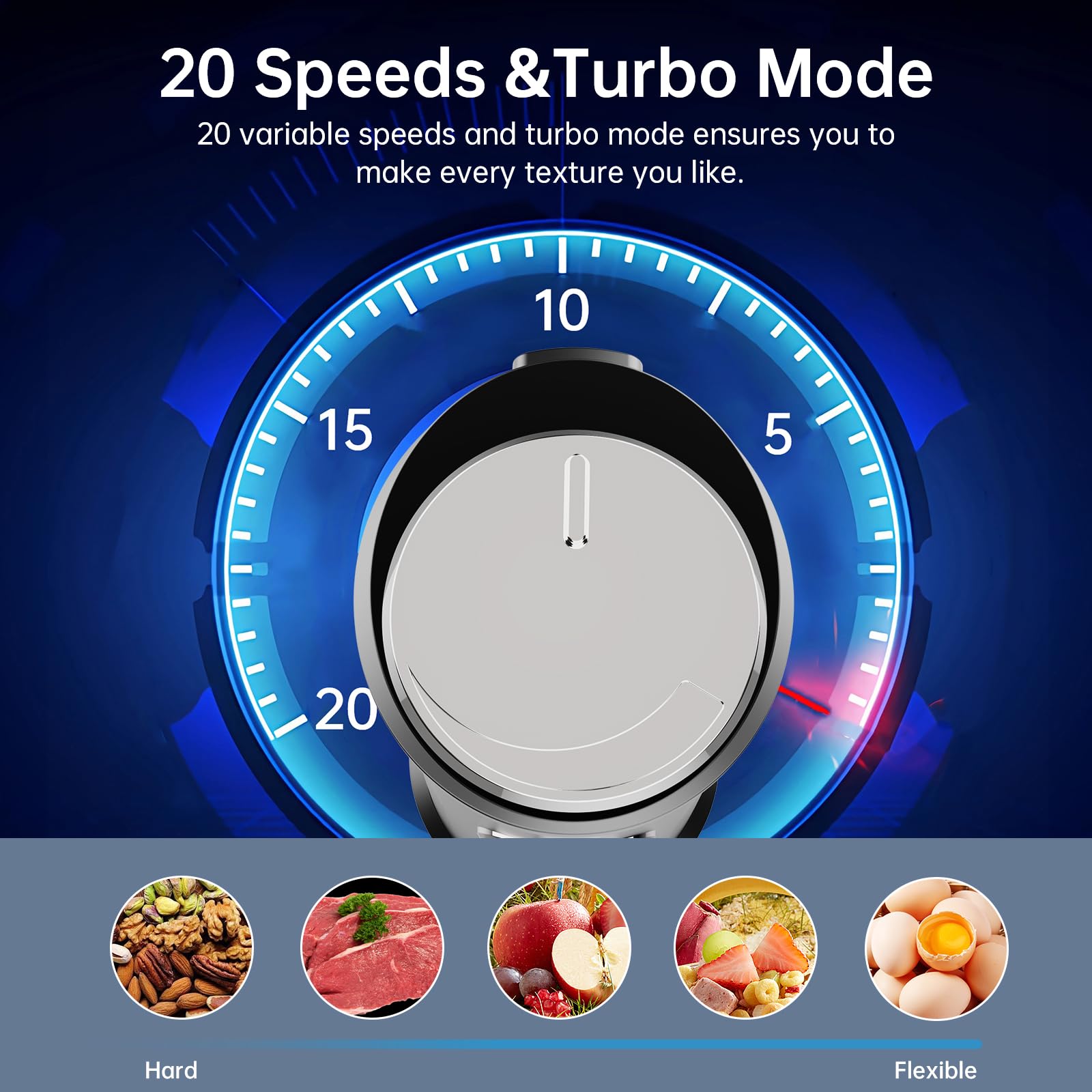 Gavasto Immersion Blender 1000 Watts Scratch Resistant Hand Blender,20 Speed And Turbo Mode Hand Mixer, 3-In-1 Heavy Duty Copper Motor Stainless Steel Smart Stick With Egg Beaters And Chopper