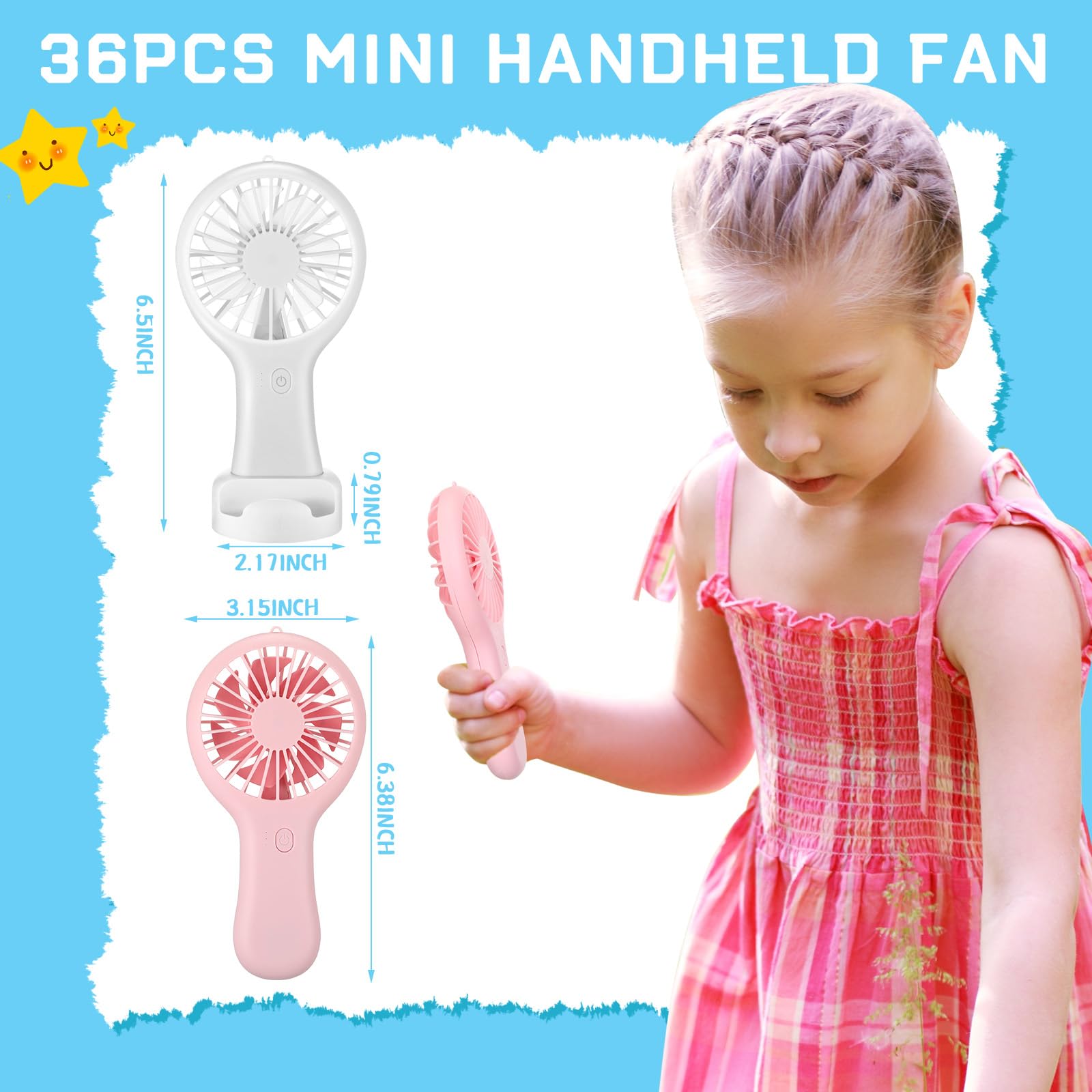 Portable mini fans in bulk, with 3-speed settings for personal cooling during summer events