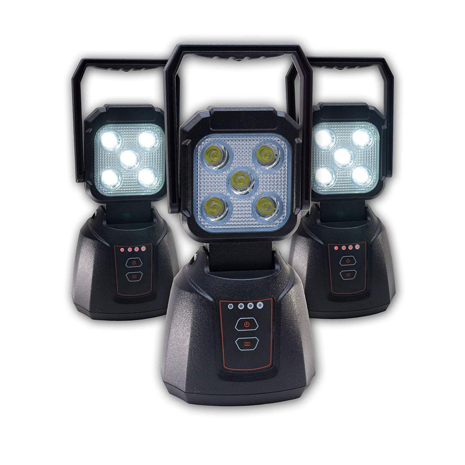 Pa Led 1 Set Power Indicator 20W Led 2000 Lumens Rechargeable Portable Light Handheld Powerful Flood Flashlight Magnetic Base With A/C & D/C Chargers 4 Function For Emergency, Outages, Home And More