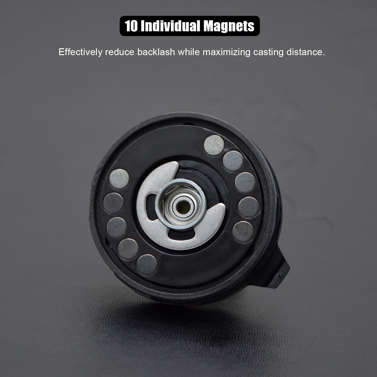 Camekoon Carbon 300 Baitcasting Fishing Reel, High Line Capacity Baitcaster Reels, 6.3:1 Gear Ratio, 10+1 Stainless Steel Ball Bearings, 10 Button Magnetic Brakes, Carbon Fiber Frame And Side Covers