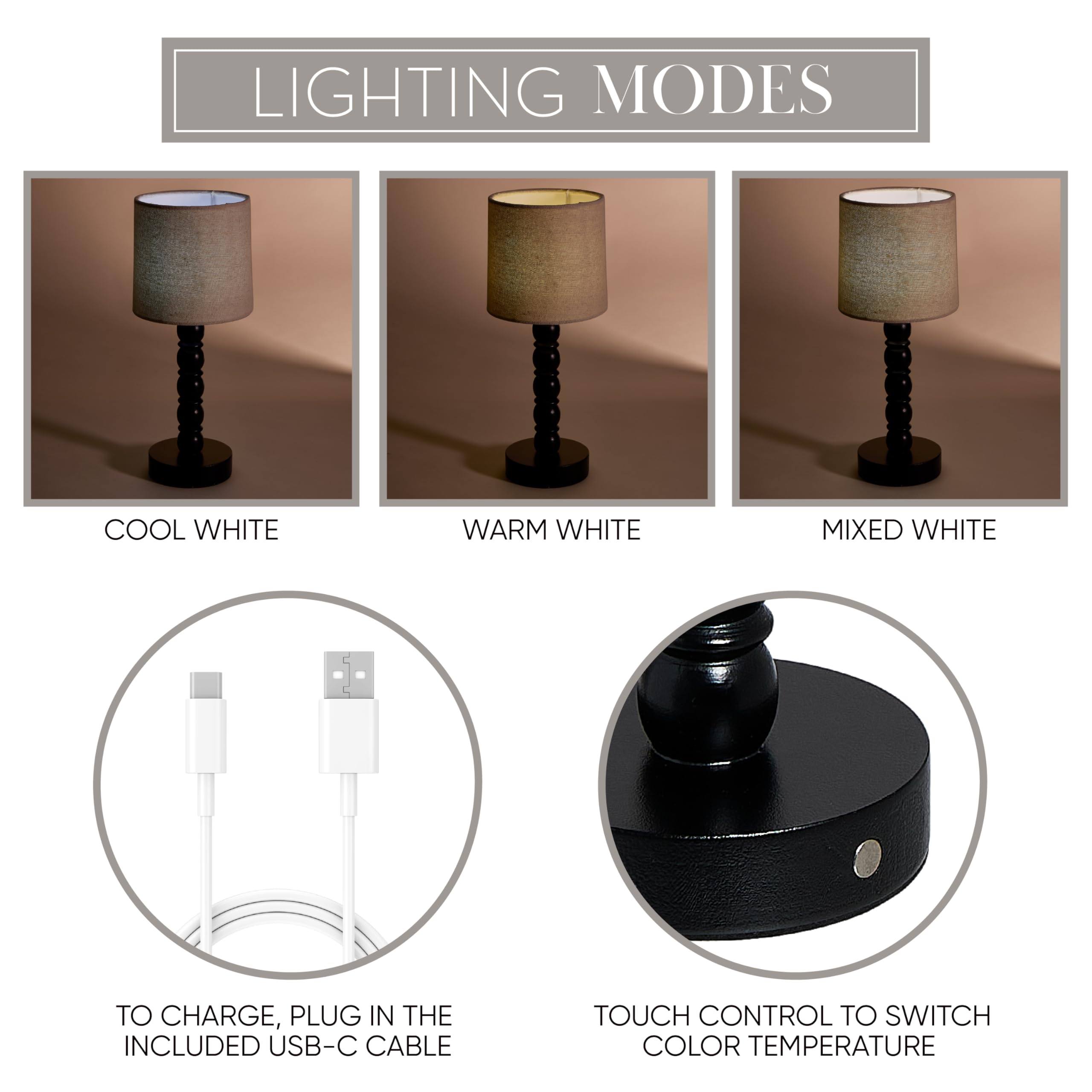 Camden Reed Traditional Wood Lamp - Gloss Finish, Elegant Lighting For Home Décor, Black
