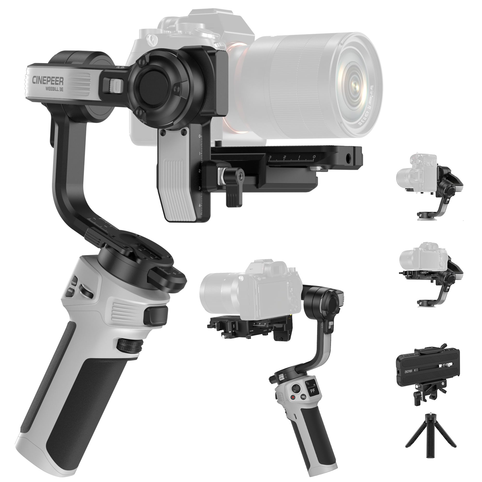 Zhiyun Cinepeer Weebill 3E Gimbal Stabilizer 3-Axis Camera Gimbal For Canon/Sony/Panasonic/Nikon, Bluetooth Shutter Control, Native Vertical Shooting