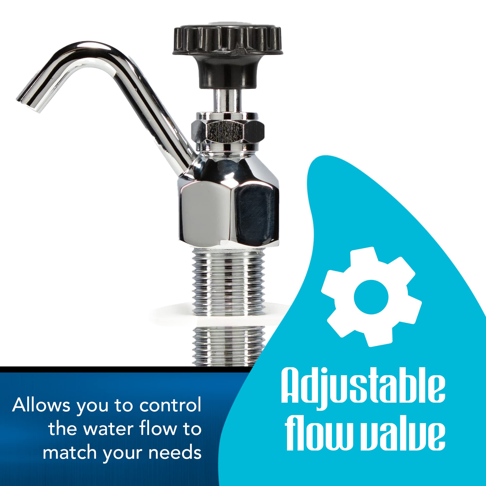 Steadykleen Dipperwell Kitchen Faucet, Commercial Kitchen Sink Faucet, Single Hole Kitchen Faucet With 0.40 Gpm Adjustable Flow Valve, Easy Install Deck Mount, Chrome-Plated Brass Dipperwell Parts