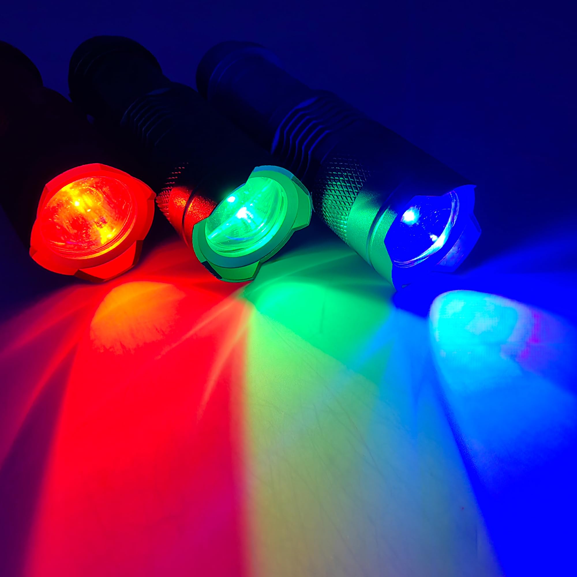 Zyunmall Multicolored Set Flashlight 3 Color Light Single Mode Led Flashlight, Red, Green, Blue Light, Rgb, Mini Flashlights, 3-Pack