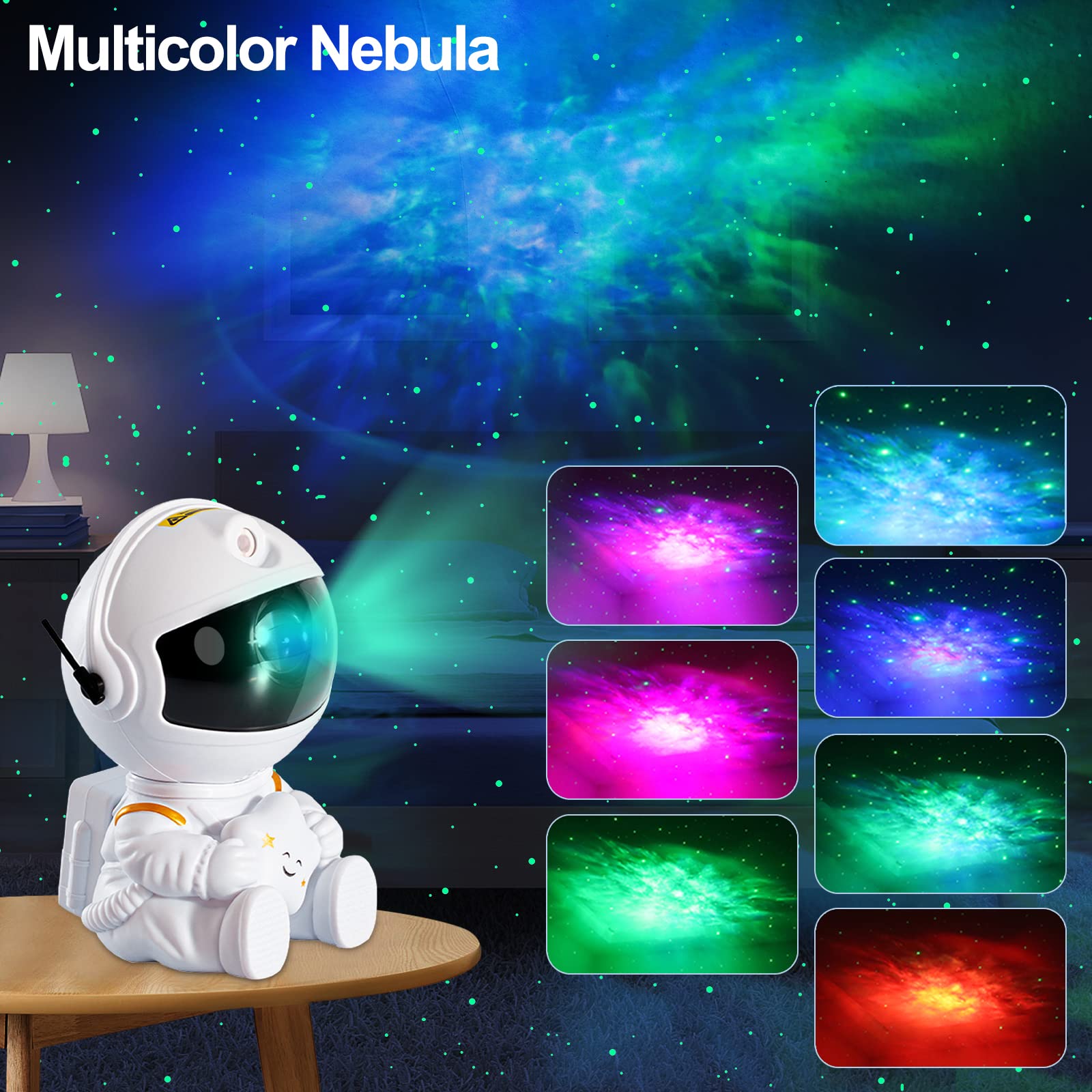 Florarich Astronaut Galaxy Projector Night Light For Kids Bedroom Star Projector With Remote Control, Aesthetic Nebula Astronaut Projector Ambient Lighting For Gaming Room, Home Theater, Ceiling, Party Decor