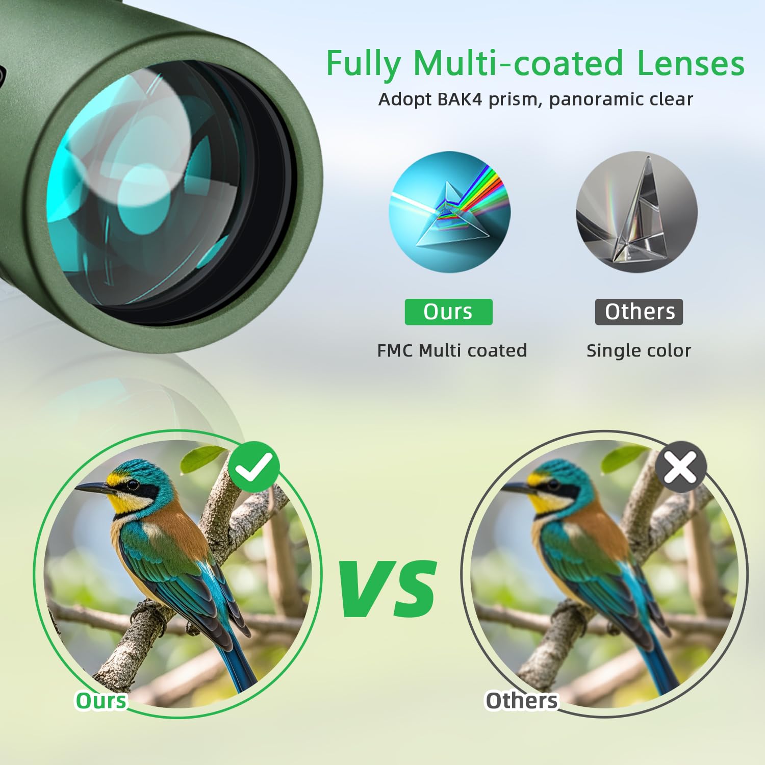Pankoo High-Definition 12X50 Monocular For Adults - Includes Smartphone Adapter, Tripod & Hand Strap - Premium Bak4 Prism & Fmc Lens - Ideal For Bird Watching, Sports, Hiking, And Travel