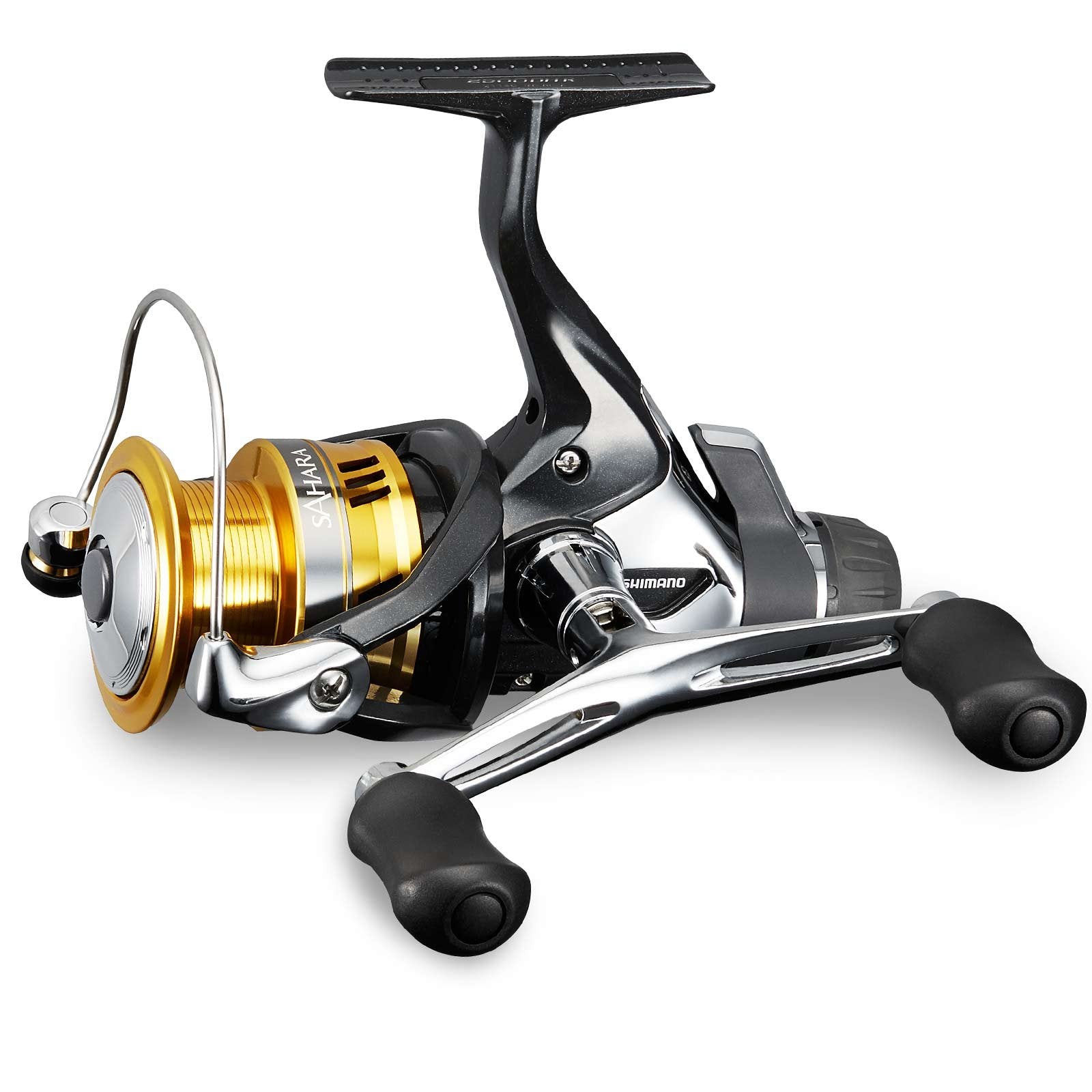 Shimano Sahara 3000S Sdh Hg R, Rear Drag Spinning Fishing Reel With Shallow Spool And Double Handle, Sh3000Ssdhhgr