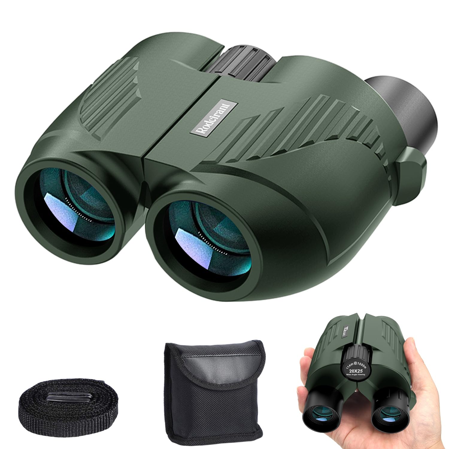 Bedeny 20X25 High Powered Binoculars For Adults And Kids,Compact Hd Waterproof Durable And Clear Bak4 Prism Fmc Lens,Suitable For Bird Watching,Sightseeing And Outdoor Sports