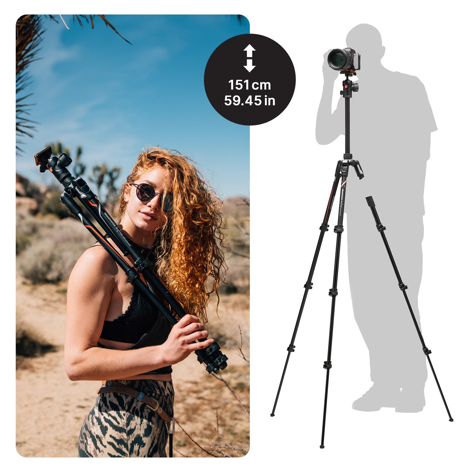 Manfrotto Be Advanced Special Edition 4-Section Aluminum Travel Tripod With 494 Center Ball Head For Sony Alpha Cameras