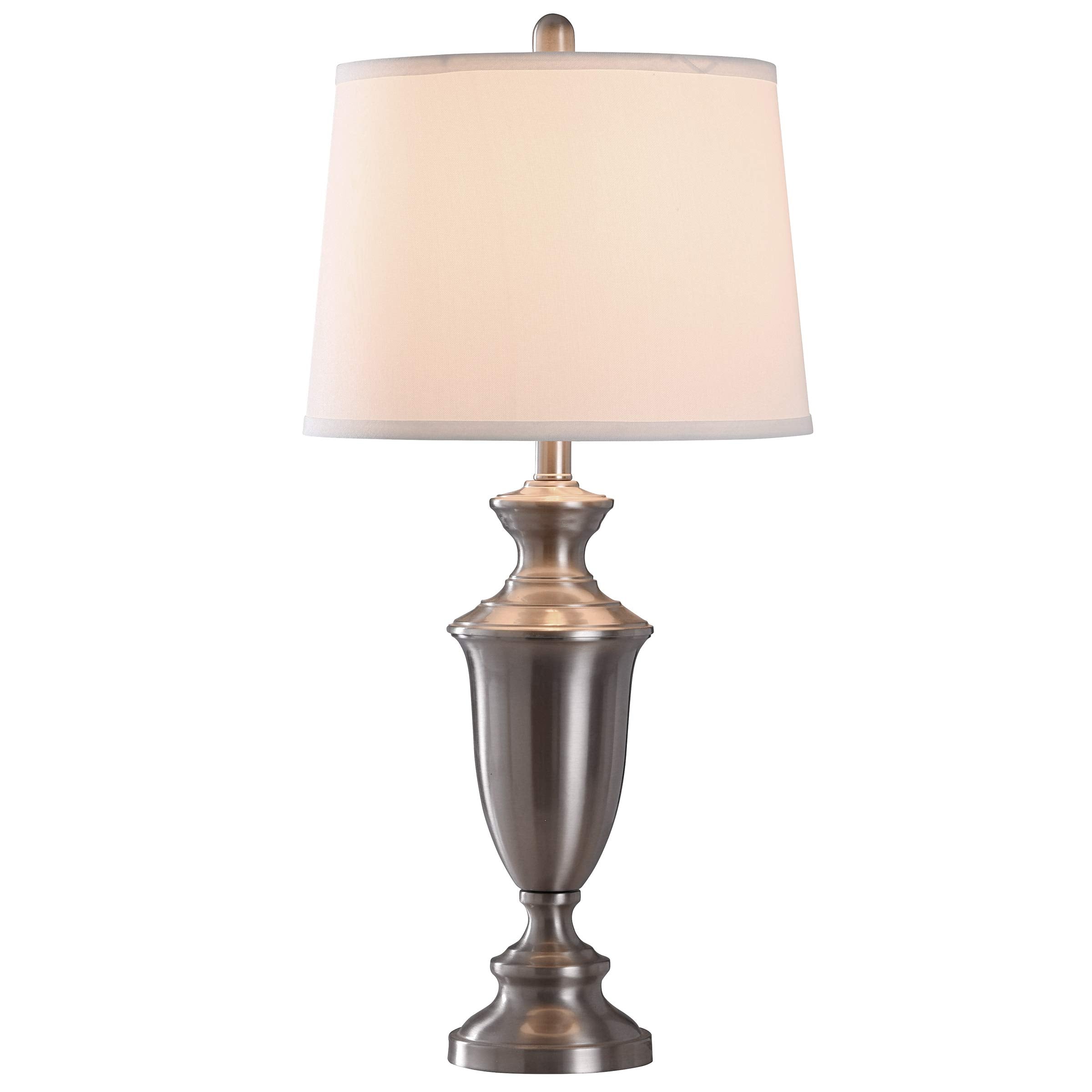 Collective Design L313581Dsam Josh, Brush Nickel, Brussels Off White Table Lamp