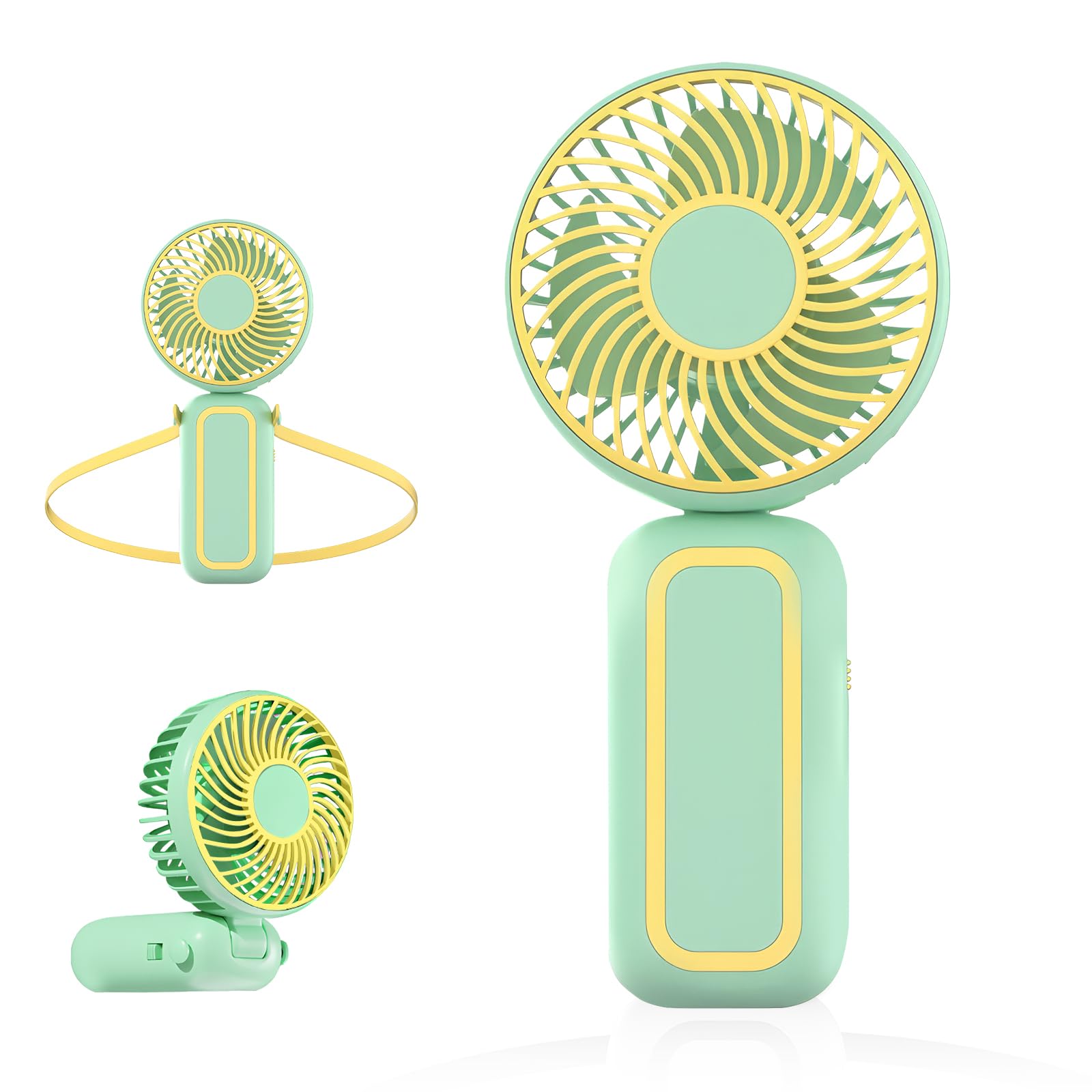 Qearfun Portable Handheld Fan, Hand Fan With Usb Rechargeable Battery, Mini Electric Pocket Fan - Koospark