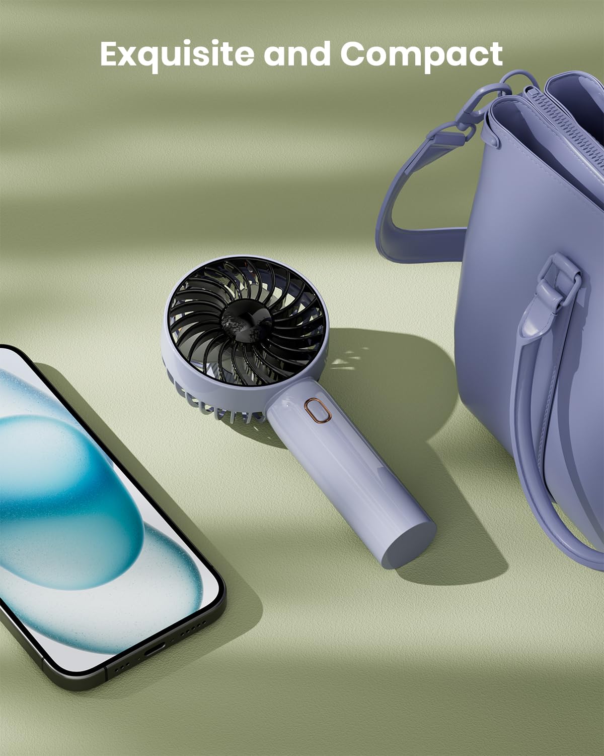 Retro Portable Fan, Mini Personal Handheld And Desktop With Base, 3 Powerful Speed, Usb Rechargeable