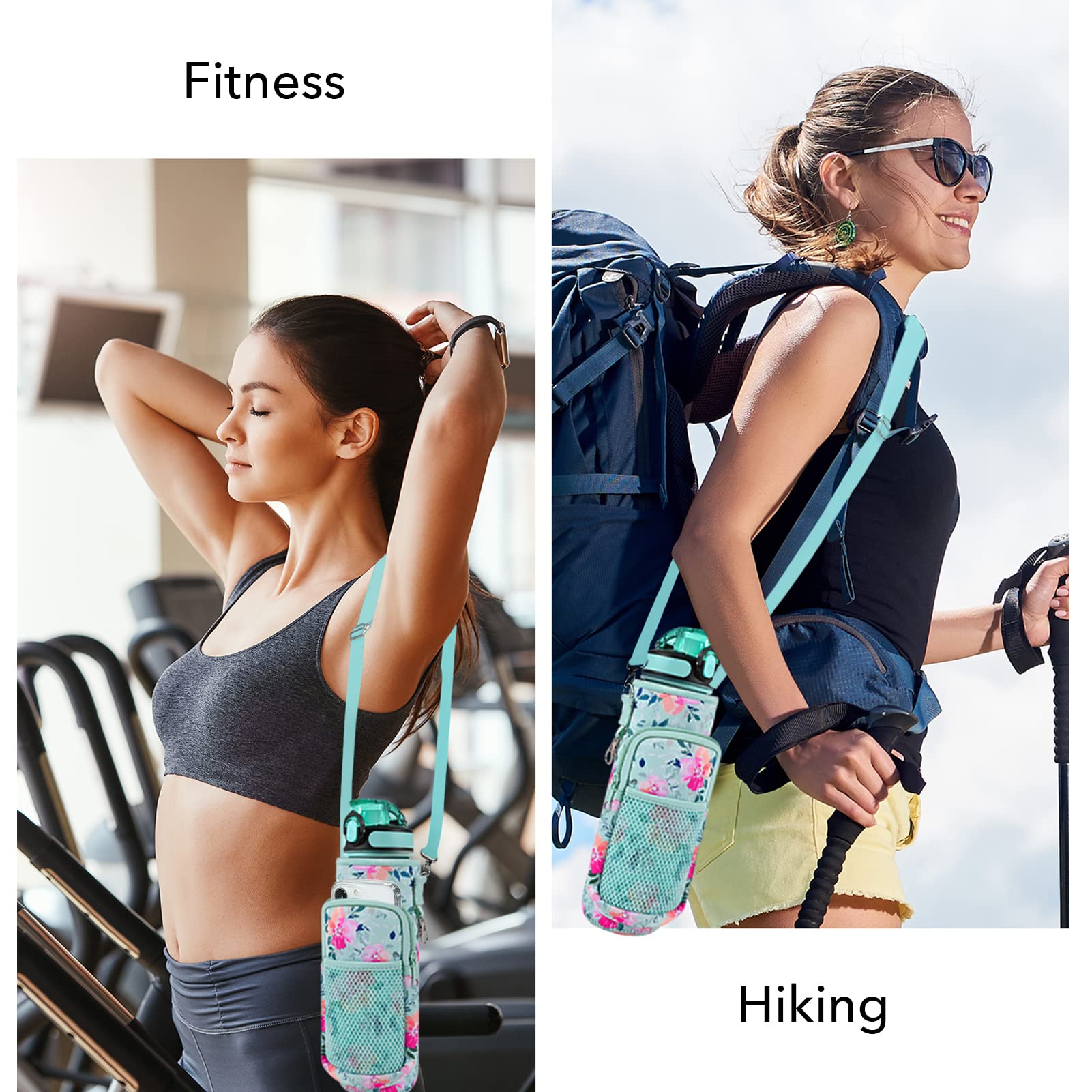 32 Oz Water Bottle With Straw And Sleeve, Motivational Water Bottle With Time Marker And Adjustable