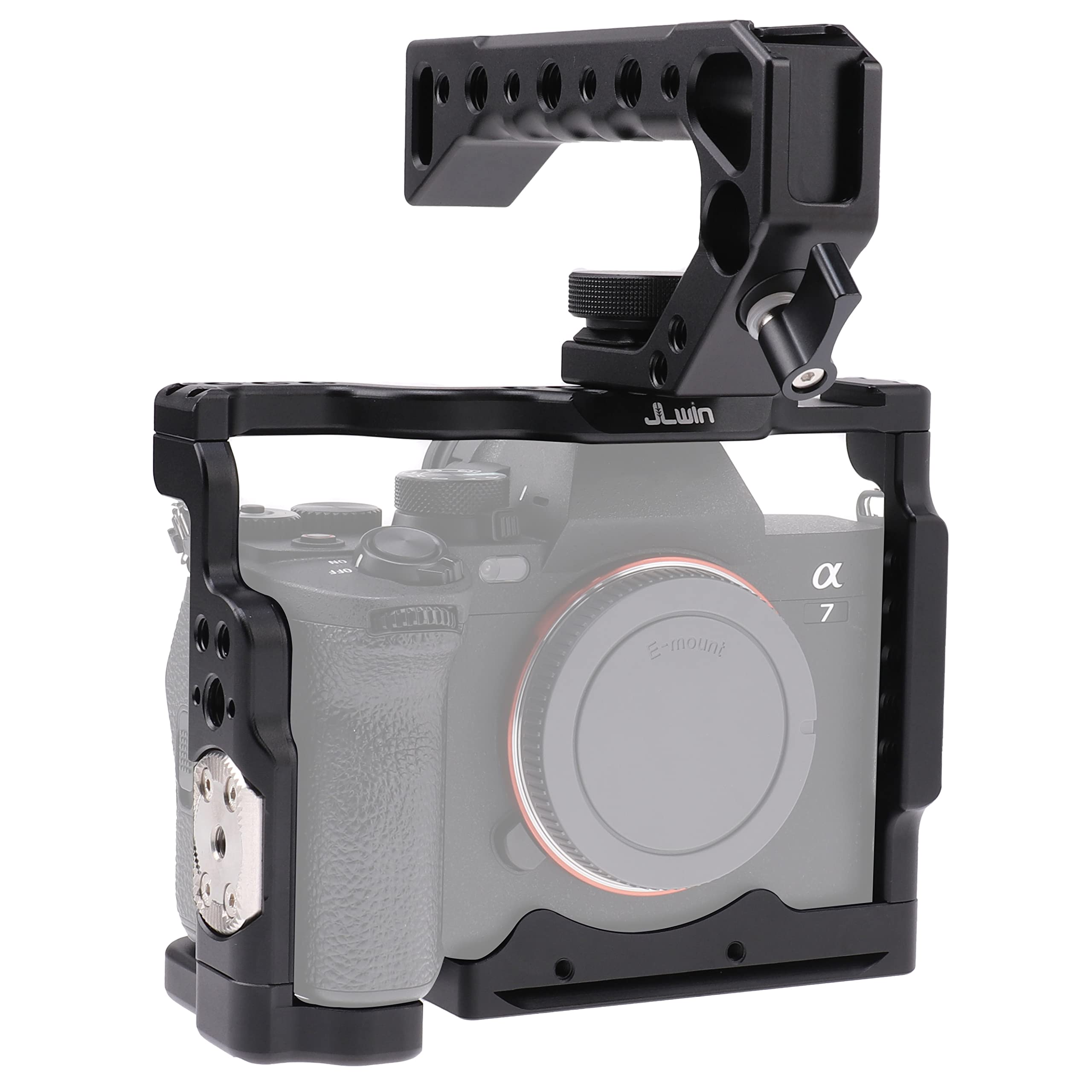 Fotga Jlwin Alloy Aluminum Camera Cage Bracket Stabilizer + Top Handle For Sony A7Iv A7 Mark Iv A7M4 A7Siii Mirrorless Camera Video Film Making Compatible With Arca Swiss Clamp