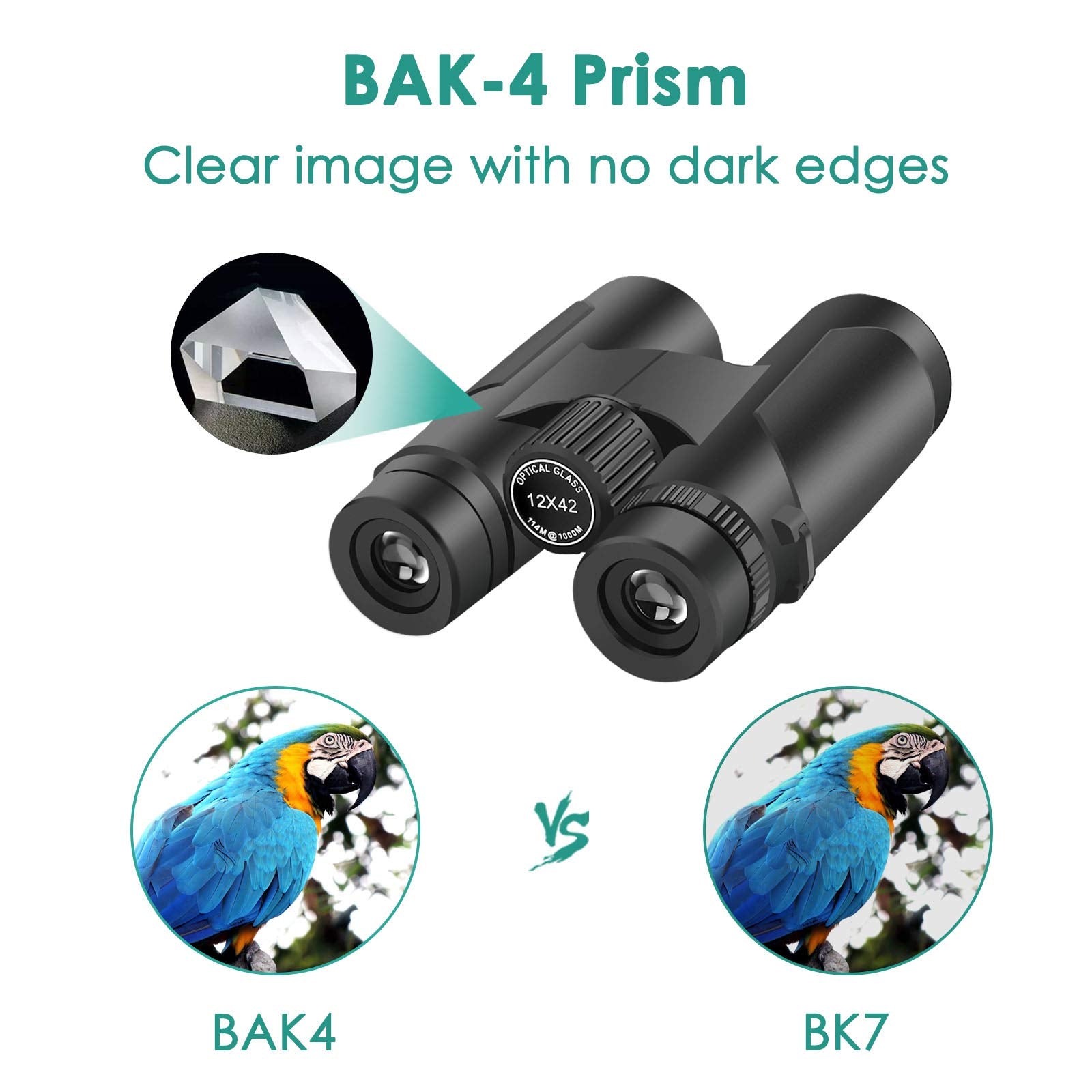 Tdt 12X42 Binoculars For Adults, Lightweight Compact Binoculars For Bird Watching,Super Sharp And Clear,Large View,Easy Adjust And Focus,Included Carrying Bag And Neck Strap