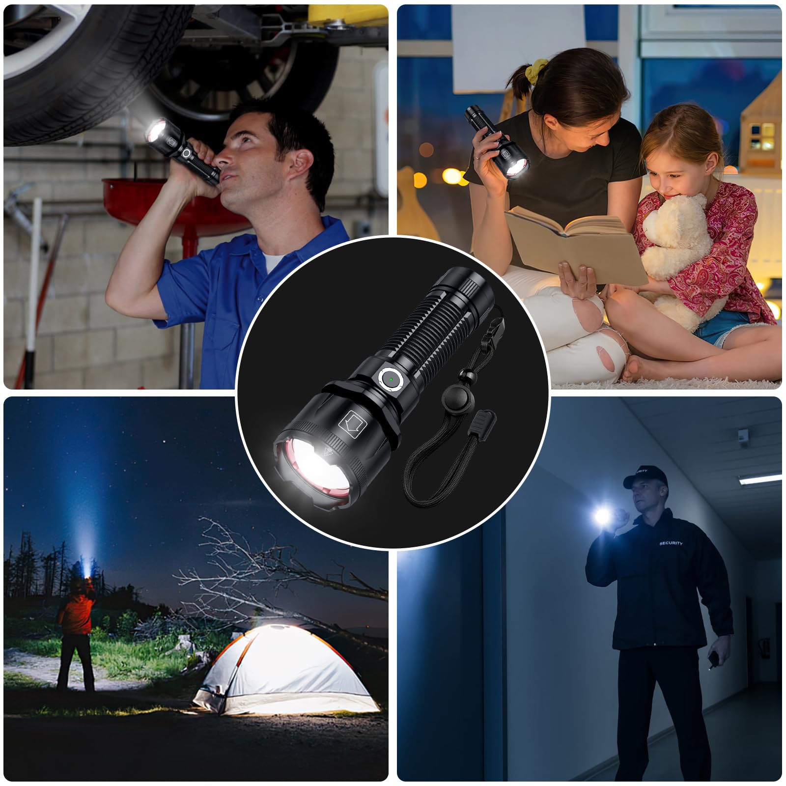 Grentay Flashlights 1800.000 High Lumens, Rechargeable Super Bright Flashlight With 5 Light Modes, Zoomable, Ip67 Waterproof, Powerful Utility Flashlight For Home Emergencies Camping