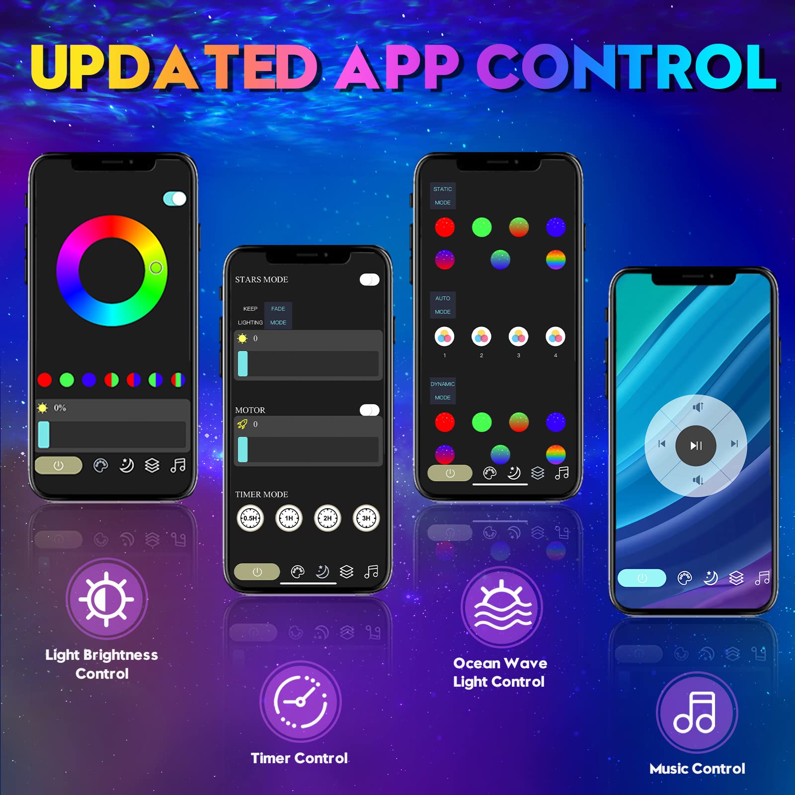 Zonqoonz Star Projector, Galaxy Projector With App Remote Control,Music Speaker Aurora Projector, Night Light Projector For Kids Adults Gaming Room, Home Theater, Birthday, Party