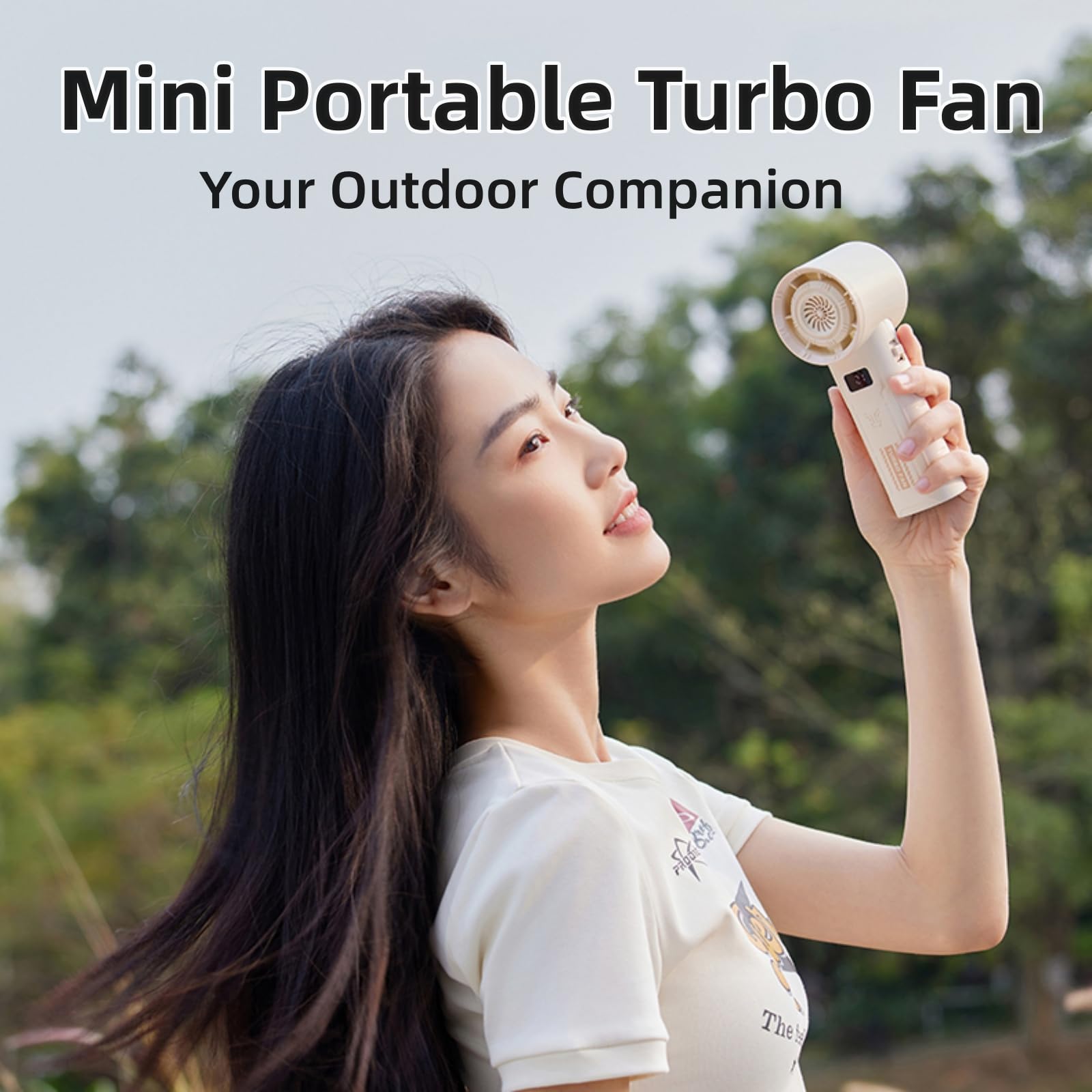 Portable Handheld Turbo Fan,Speed(1-100) Adjustable Mini Fan,4000Mah Battery Usb Rechargeable Person