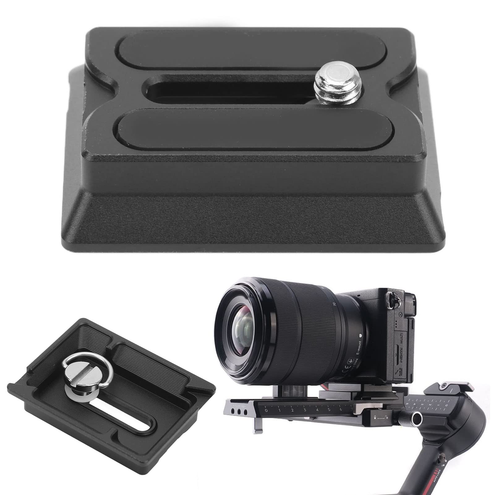 Yomiyuyr Camera Quick Release Plate, Aluminum Alloy Quick Release Plate For Ronin Rs2 Rs3 Rsc2 Stabilizers, Camera Stabilizer Accessories, Compatible With Standard Tripod Ball