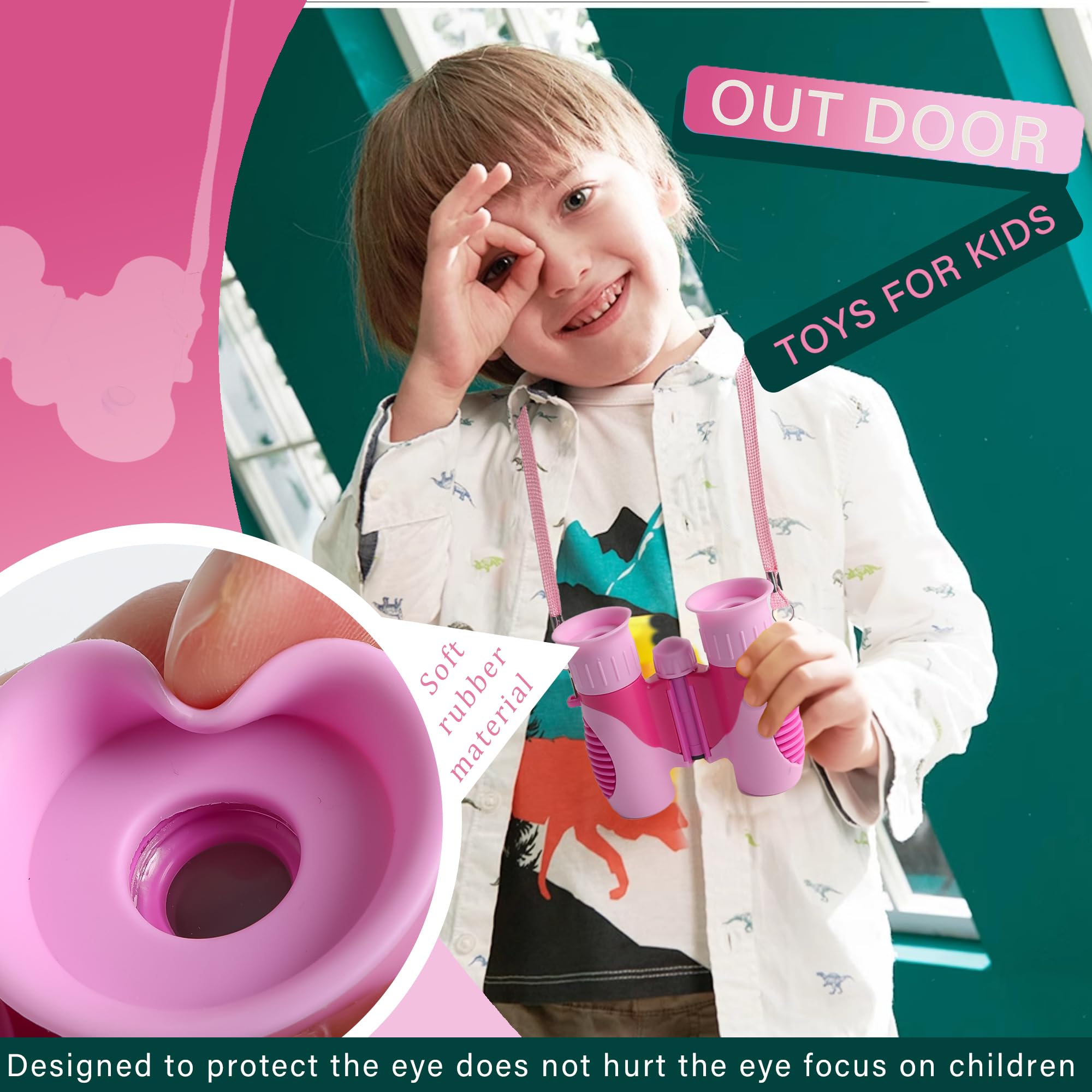 Scotamalone Binoculars For Kids Shockproof Toys  For Age 3-12 Years Old Boys Girls Bird Watching Outside Play Hiking Camping Educational Learning