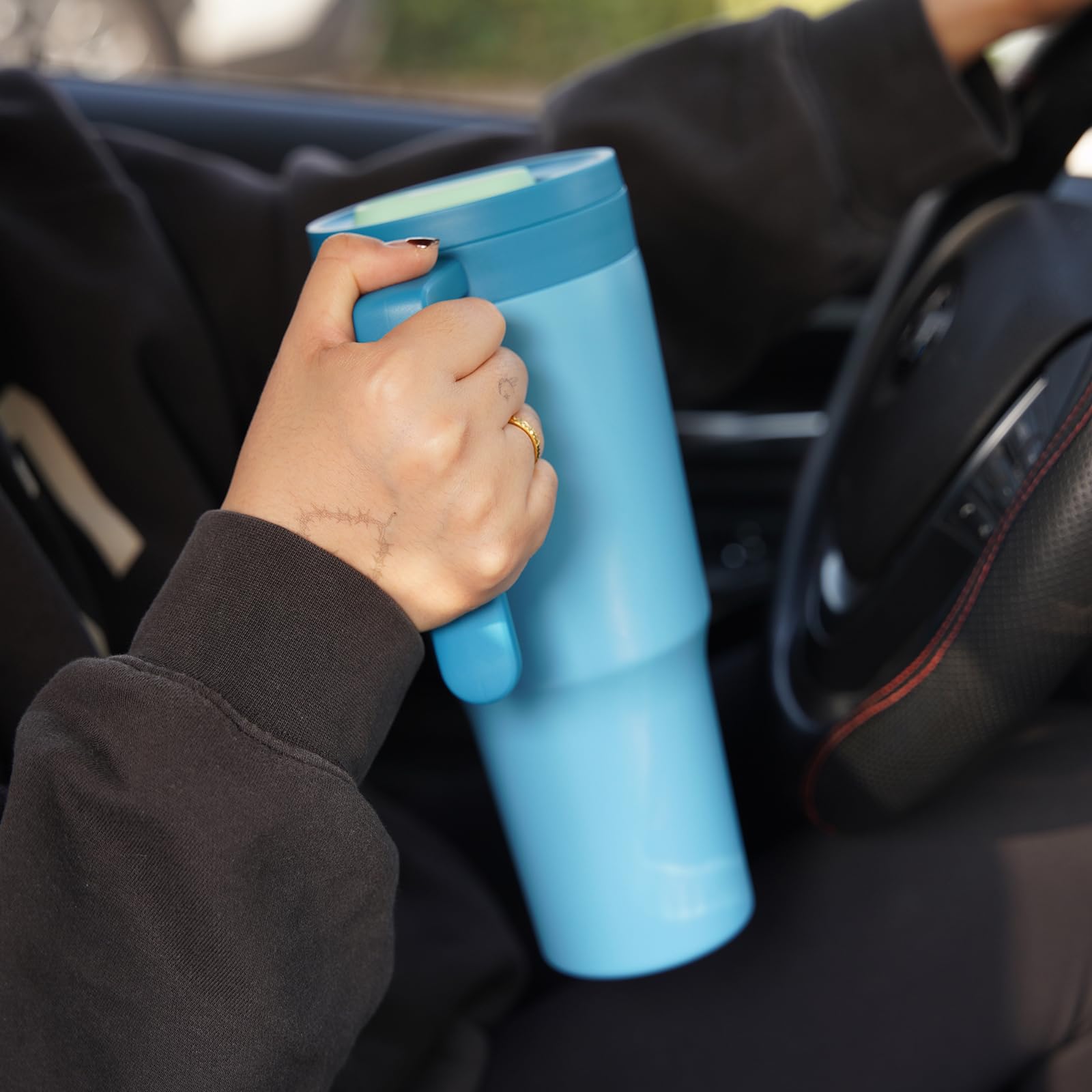 Bjpkpk 40Oz Tumbler With Handle And Straw Insulated Tumblers Cups With Lid Stainless Steel Travel