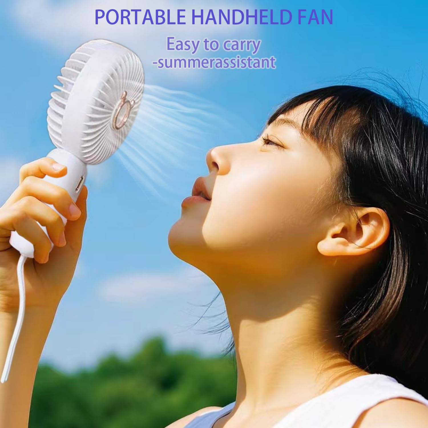 Cute Personal Small Fan, Handheld And Portable Usb Charging Fan With Base, Can Put Desktop