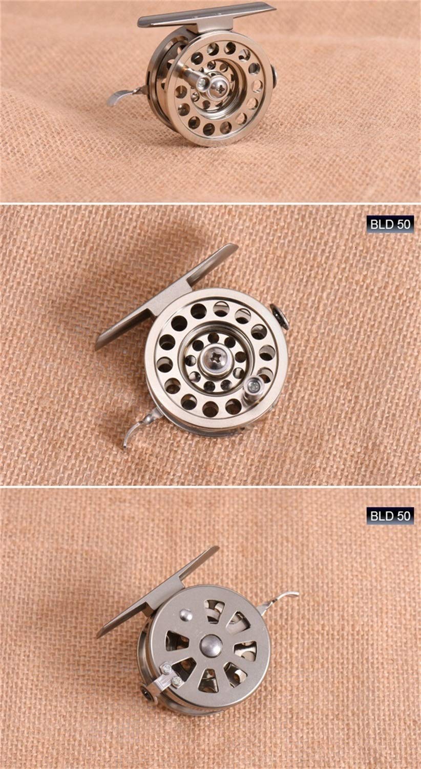 Ashild Fly Fishing Reel,Fly Reel 1:1 Fly Fishing Reels Aluminum Fly Fish Reel 2 Bearing Fishing Reel Ultra-Light Winter Fishing Tackle Ice Reel (Color : 8, Size : Right Hand Bld 50)