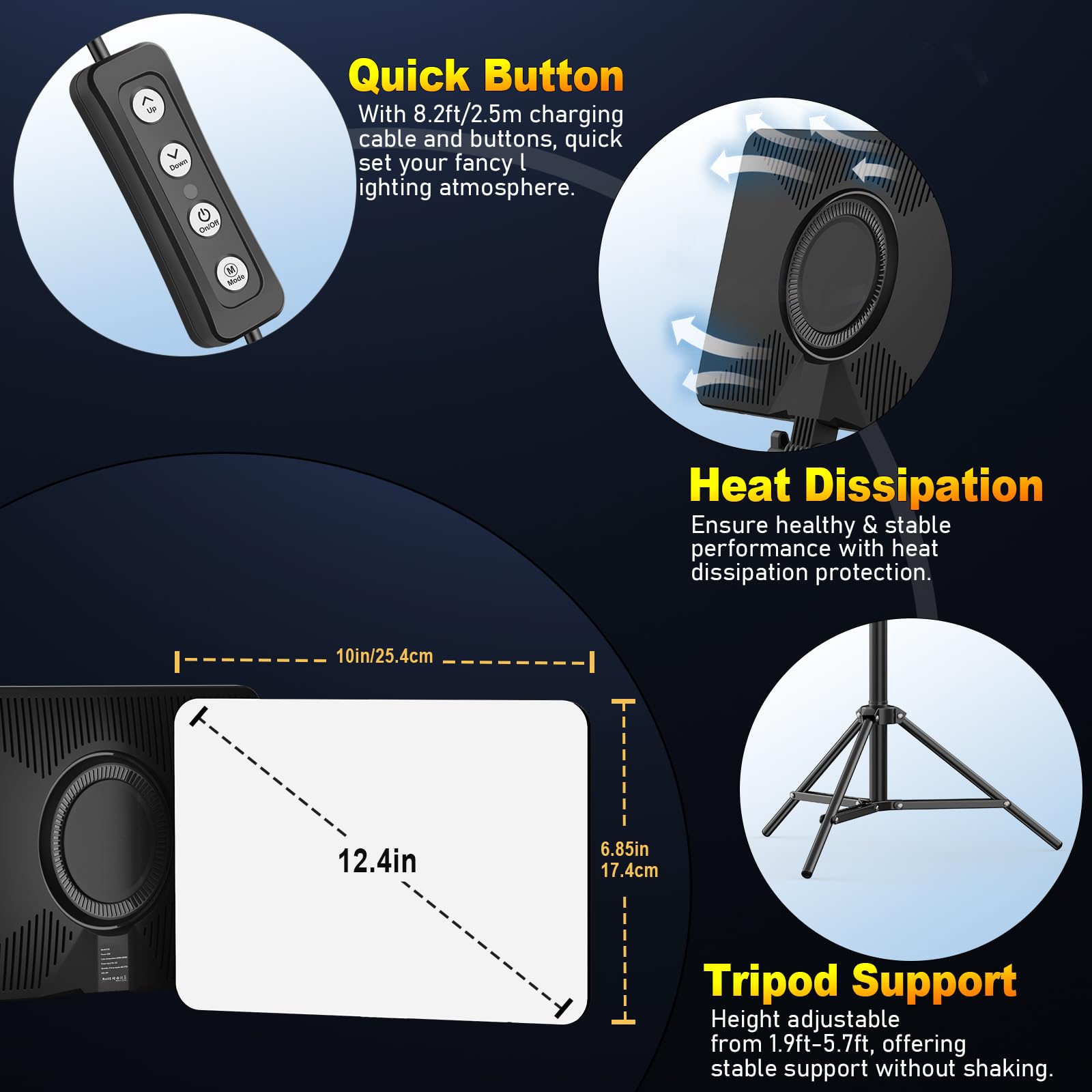 Anautin 30W Photography Lighting Kit, 2-Pack Led Video Lighting For Video Recording, 3700Lux Studio Lights With Tripod Stand For Photography, Streaming, Gaming, Podcast, Filming, Vlogging