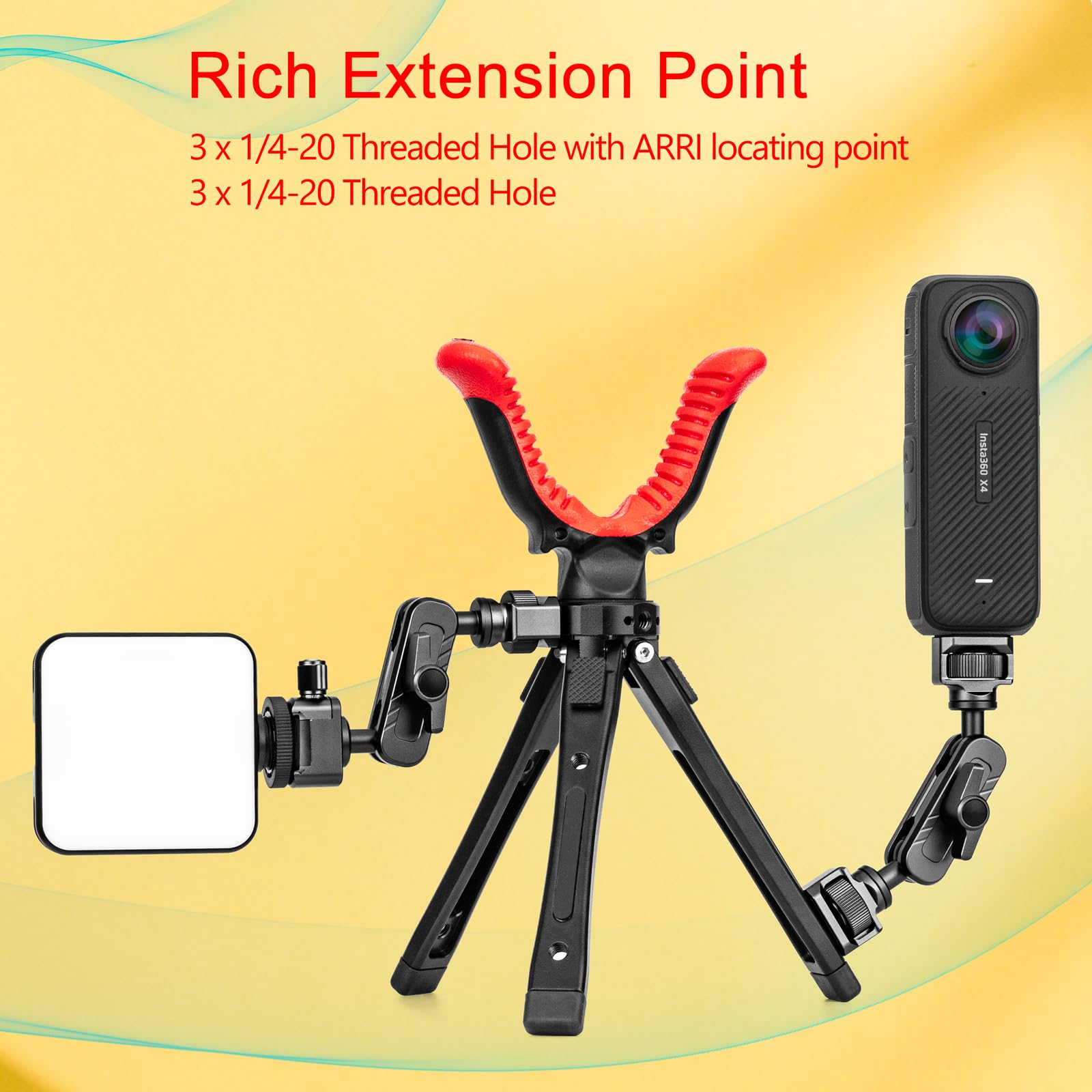 Zeadio Camera Tripod Rest, 2.4-6.6 Inch Adjustable Tripod Rest Stand With 360 Degree Rotation V Yoke For All Camera