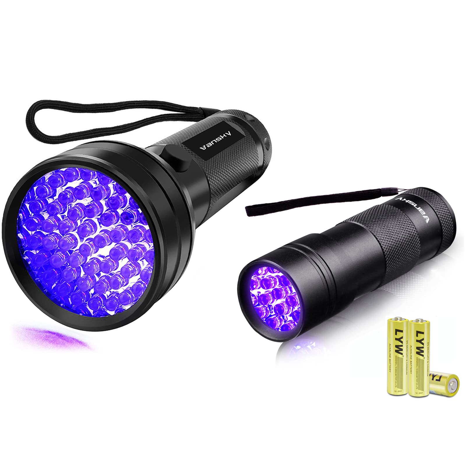 Vansky 51 Led Uv Flashlight & 12 Led Uv Flashlight- Urine Detector For Dog/Cat/Pet Urine & Dry Stains And Bed Bug On Carpets/Rugs/Floor,Matching With Pet Odor Eliminator