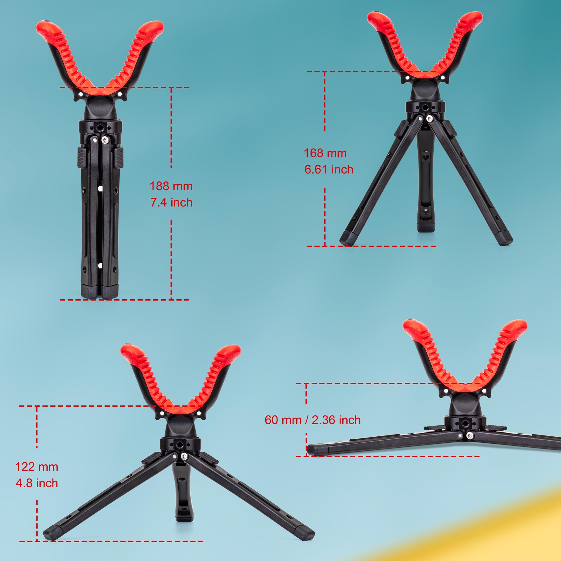 Zeadio Camera Tripod Rest, 2.4-6.6 Inch Adjustable Tripod Rest Stand With 360 Degree Rotation V Yoke For All Camera
