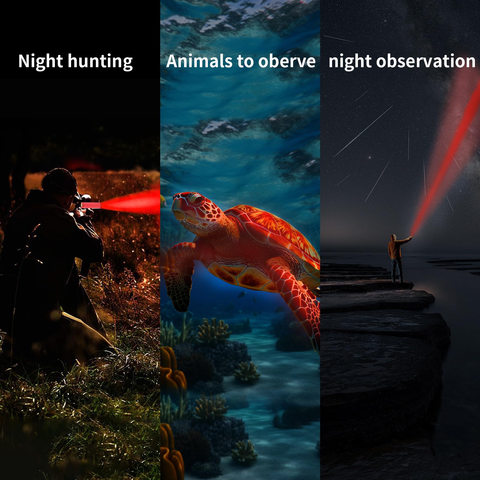 Hilngav 6 Pack Red Light Flashlight Mini, Small Led Red Flashlights Torch For Astronomy, Aviation, Night Observation And Animal Observation