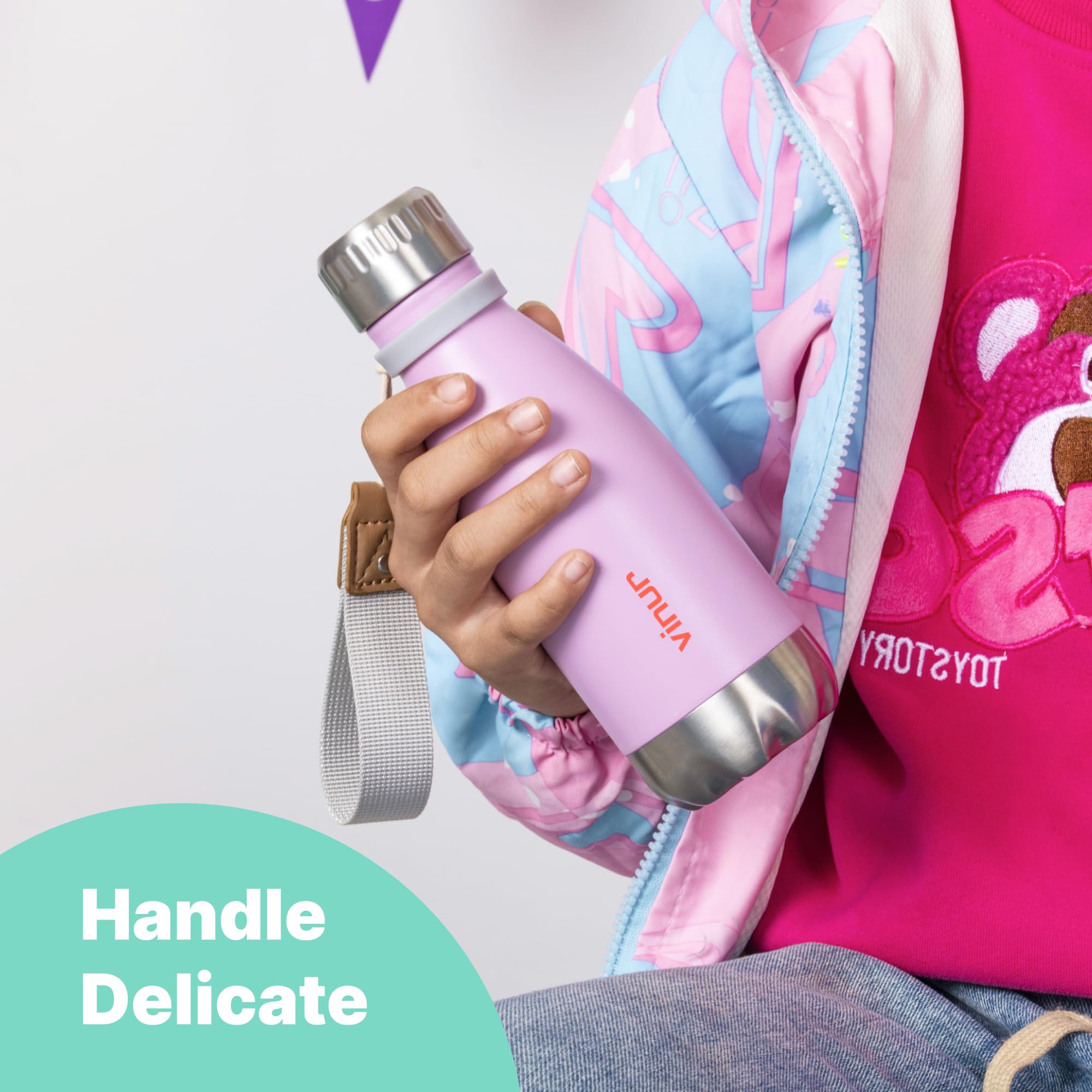 Vinur 12 Oz Small Water Bottle For Kids-Stainless Steel Vacuum Insulated Water Bottle