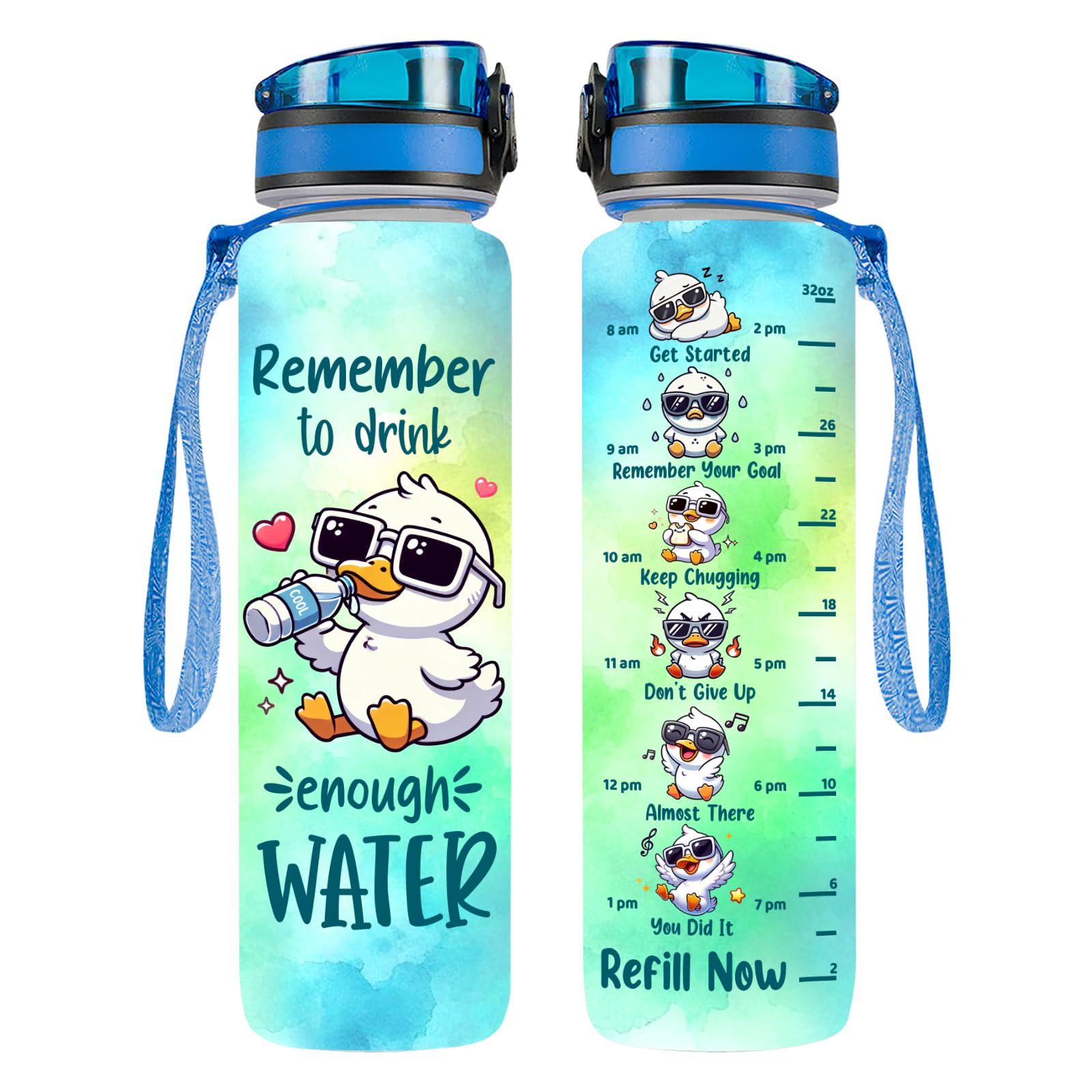 32 Oz Water Track Bottle, Remember To Drink Water Bottle, Water Bottle With Time Marker