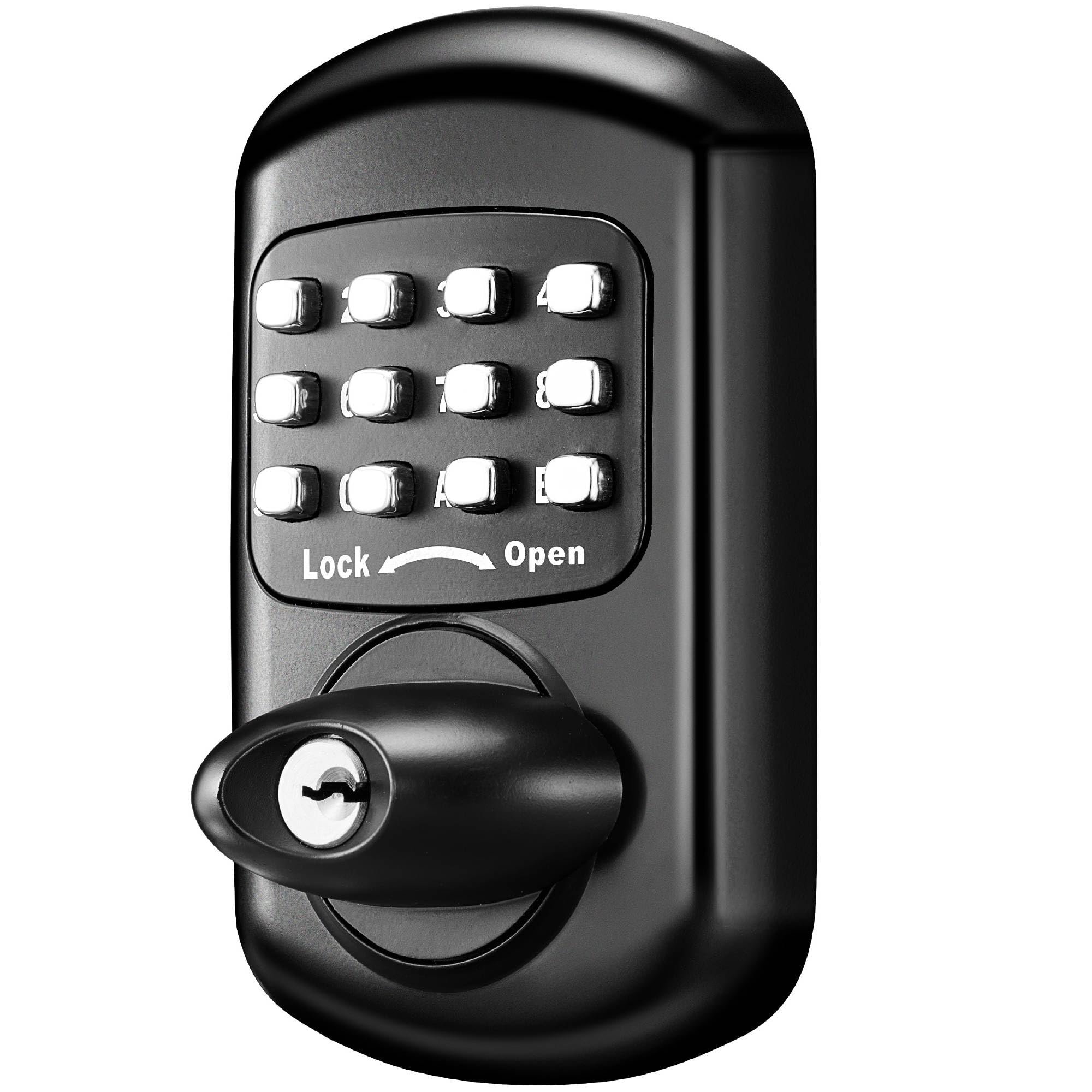 Bravex Keyless Deadbolt Keypad Entry Door Lock Zinc Alloy Sabbath Lock 100% Mechanical Shabbos Lock- No Risk Of Low Power, Black