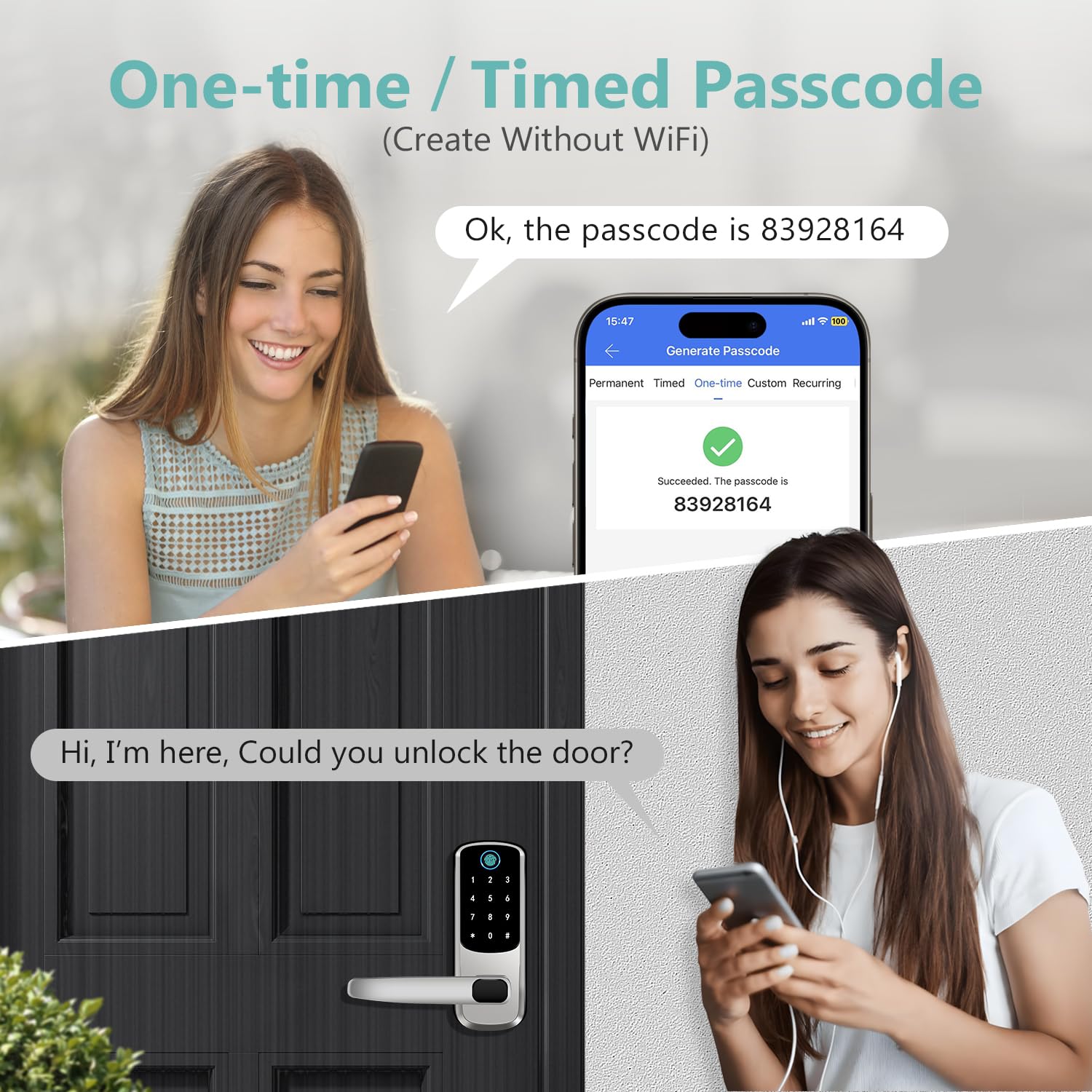 Volibel Smart Door Handle Lock, Keypad Door-Locks With Handle, Keyless Entry Door-Lock With App Control, Smart Locks For Front Door, Electronic Door Locks, Easy Setup And Installation