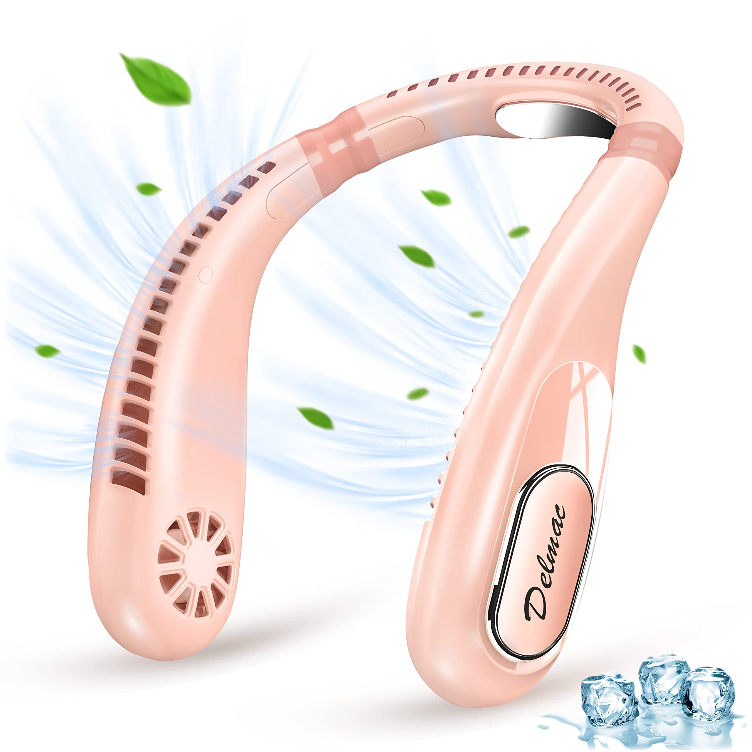 Portable Neck Fan, 6000Mah Rechargeable Personal Fans Lightweight Wearable Fan, Low Noise 3 Speed - Koospark