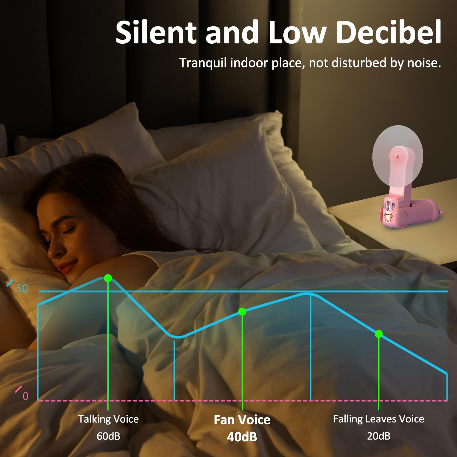 Portable Handheld Fan, Small Mini Foldable Personal Fan, Gift For Women Girl Friend, 26H Battery