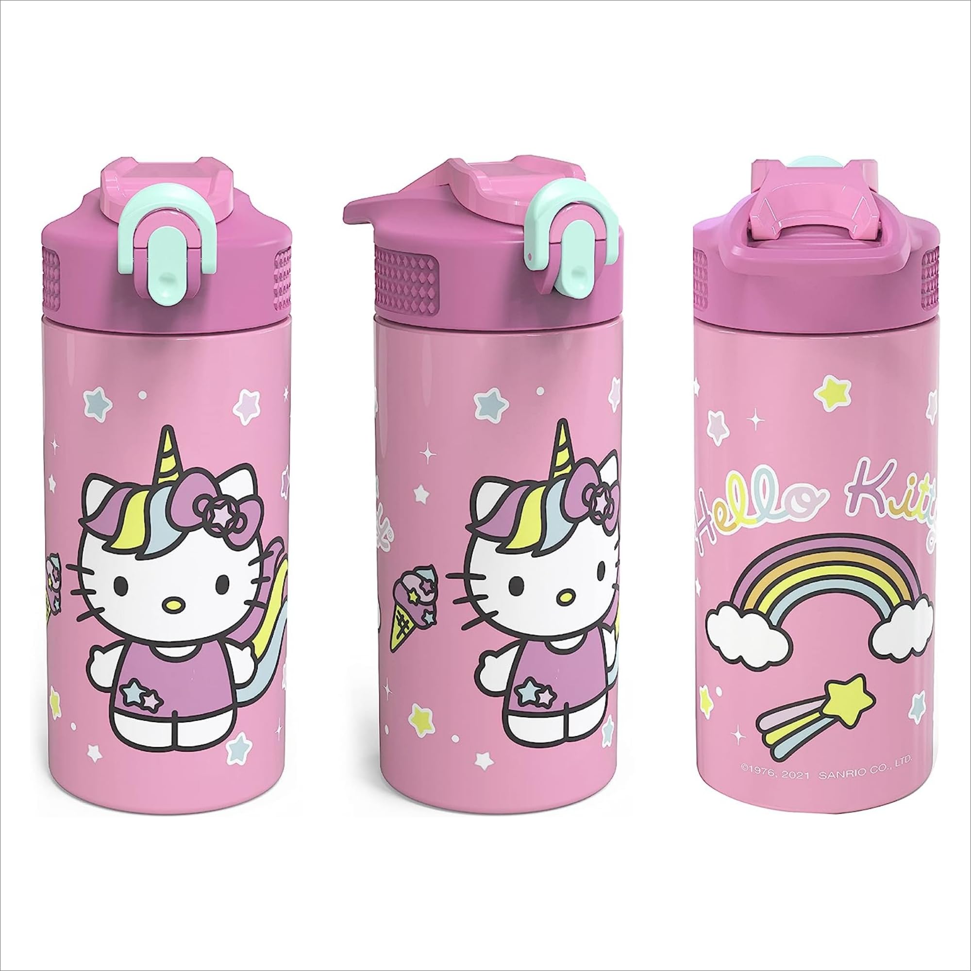 Zak Hello Kitty - Stainless Steel Vacuum Insulated Water Bottle - Pack Of 2 - 14 Oz - Durable