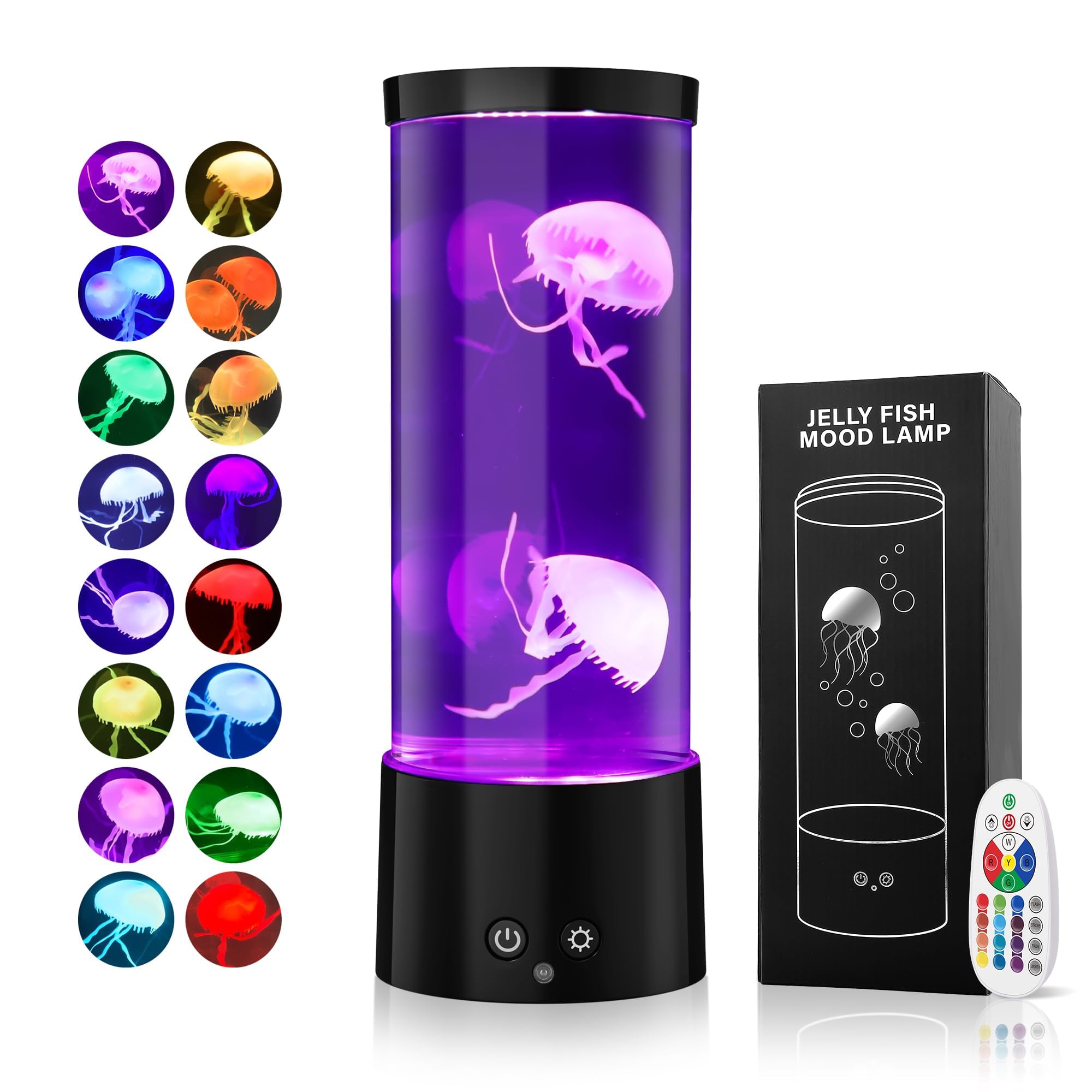 Guardwee Jellyfish Lamp With 17 Light Effects - Mood Table Lamp Night Light With Remote, Jelly Fish Tank Aquarium For Living Room, Christmas Birthday For Kids