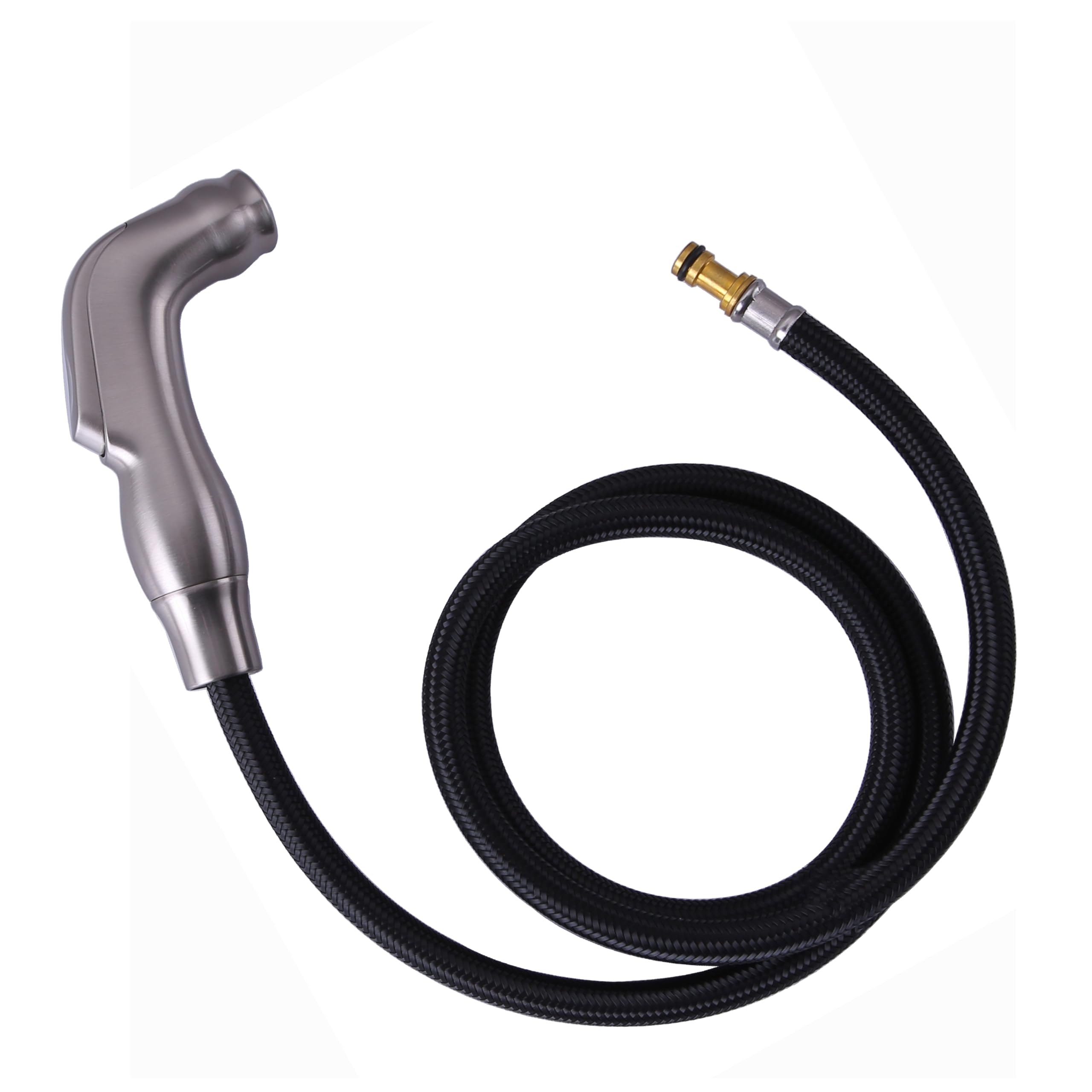 Liberaquar Kitchen Sink Side Sprayer Side Connector Compatible With Moen Faucet Head Replacement, Kitchen Sink Faucet Sprayer Attachment With Water Hose/Holder, Brushed Nickel Finish