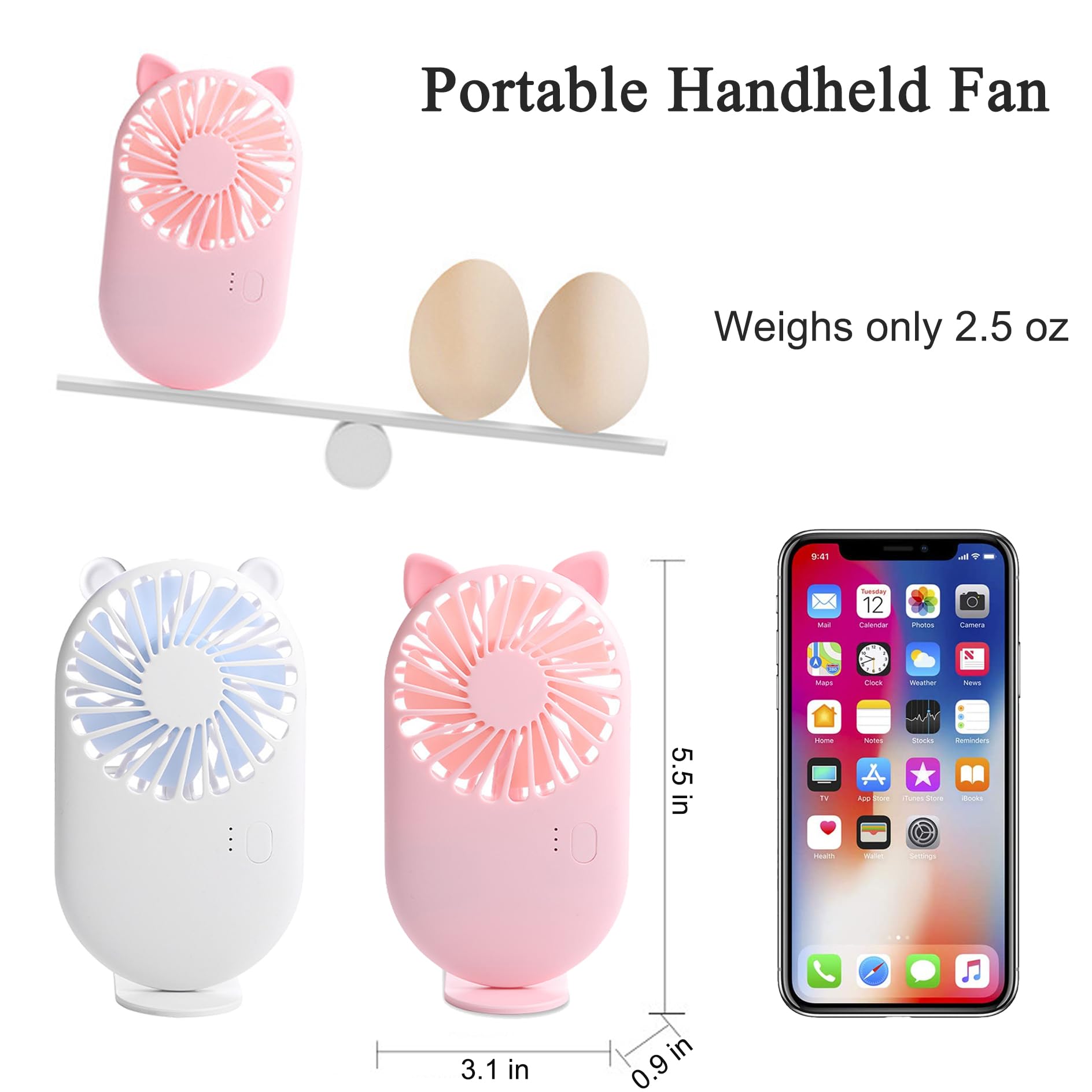 Ultra light mini pocket fans USB rechargeable ideal for travel outdoor and indoor use