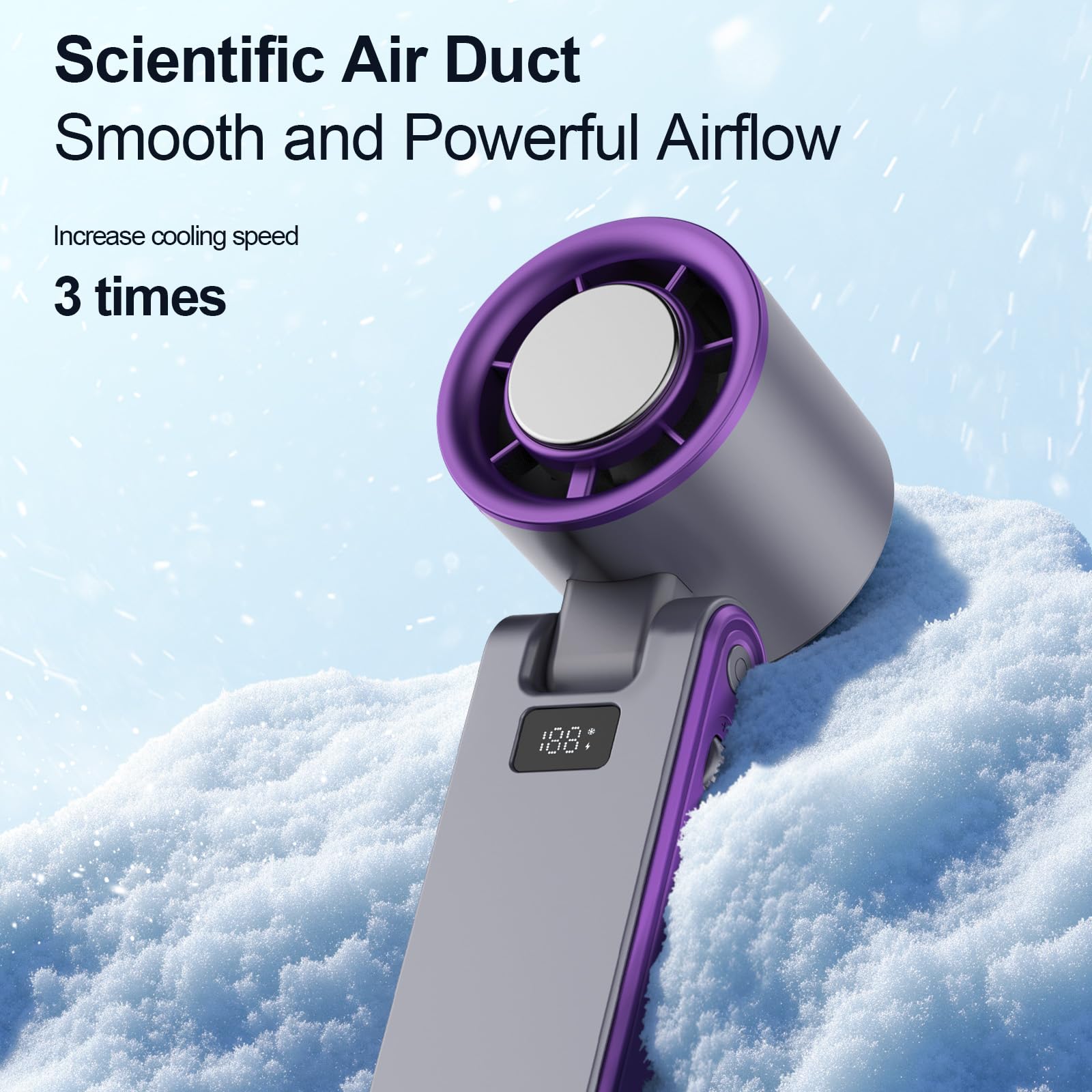 Portable Fan, Handheld Semiconductor Fan With 100 Adjustable Speeds & Led Display - 3000Mah Battery